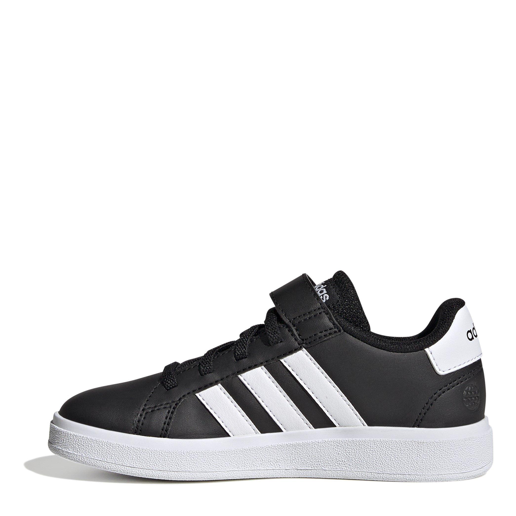 Black/White - adidas - Grand Court Child Boys Trainers - 2