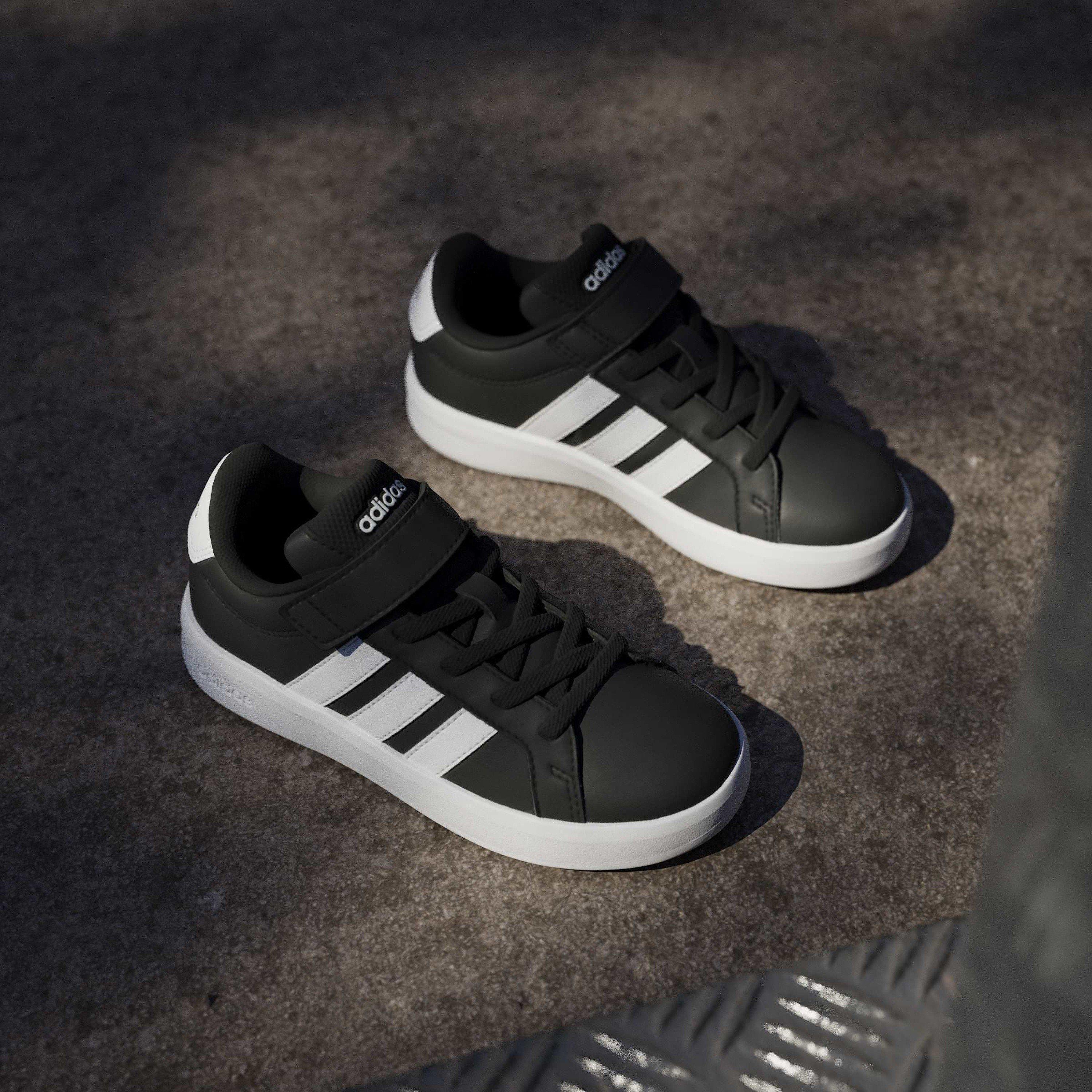 Black/White - adidas - Grand Court Child Boys Trainers - 12