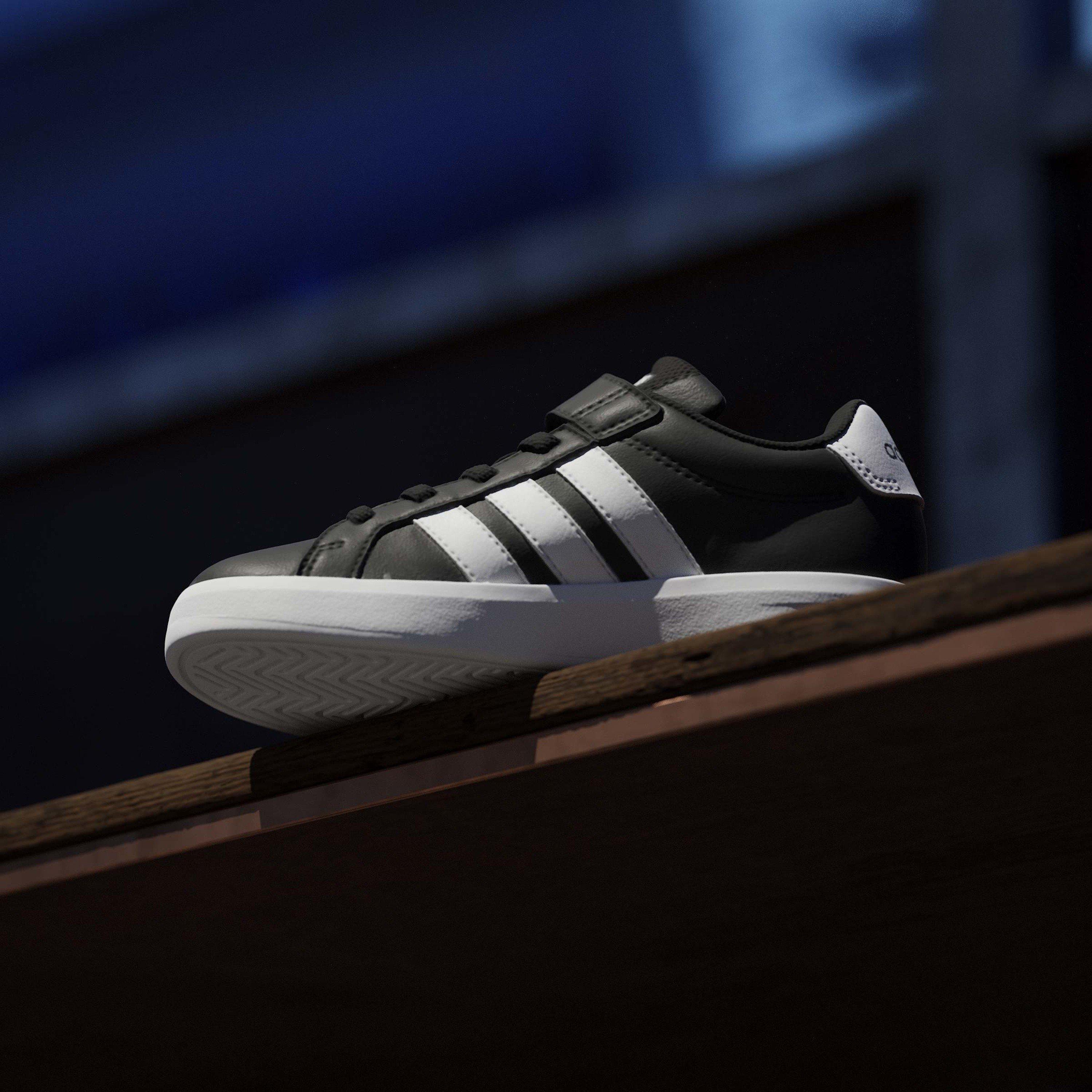 Black/White - adidas - Grand Court Child Boys Trainers - 14