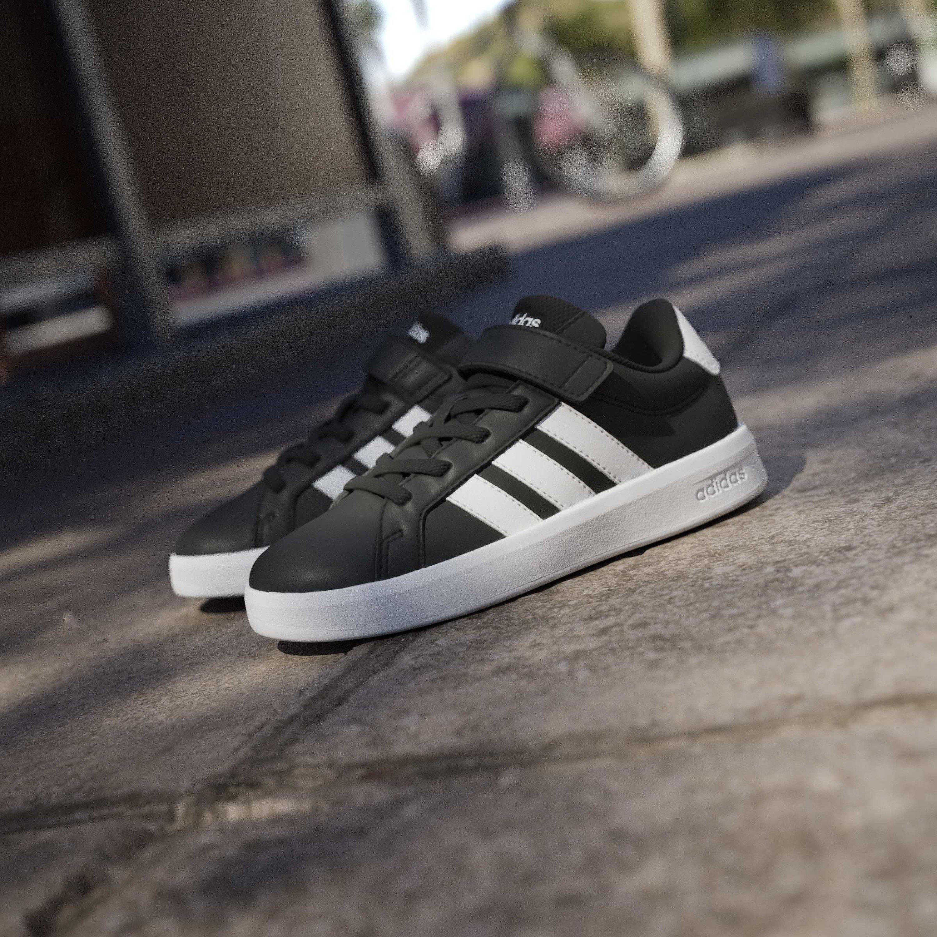 Black/White - adidas - Grand Court Child Boys Trainers - 15