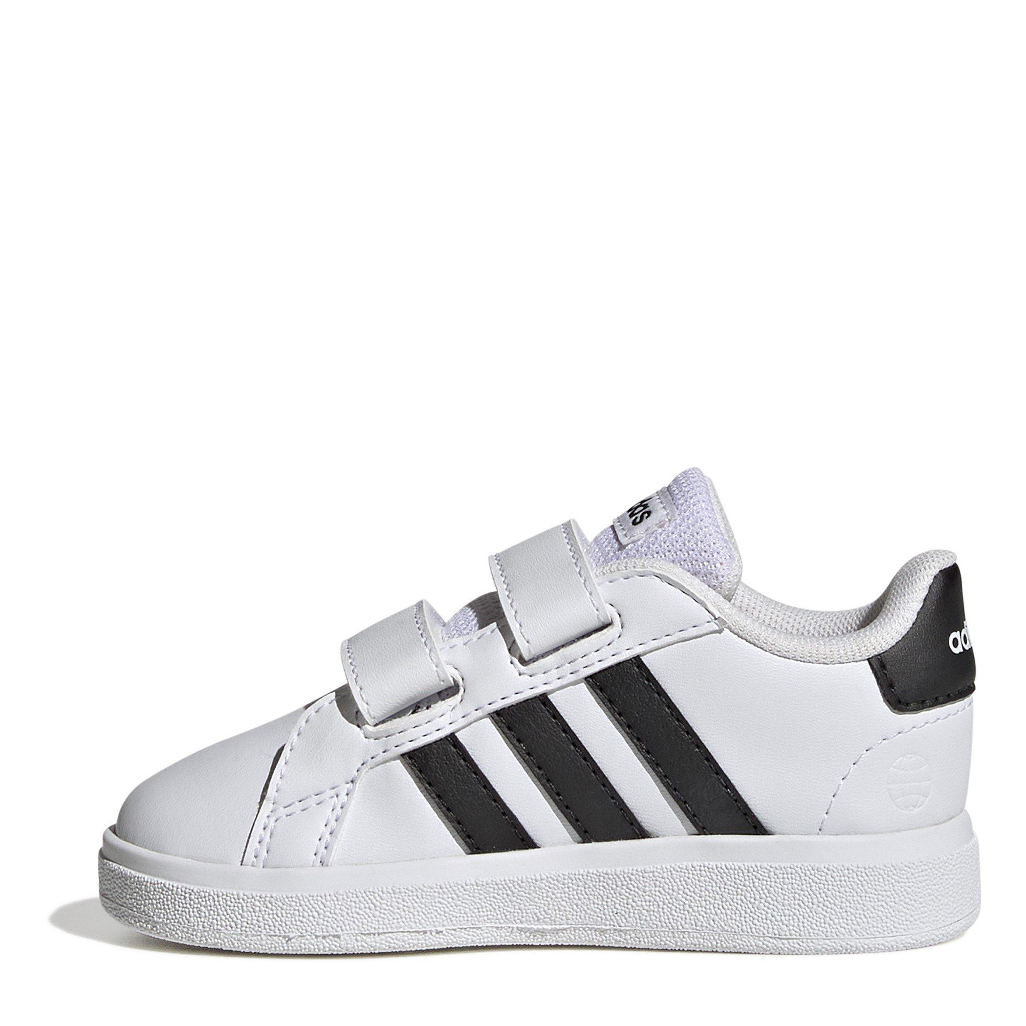 White/ Black - adidas - Grand Court Infant Boys Trainers - 2