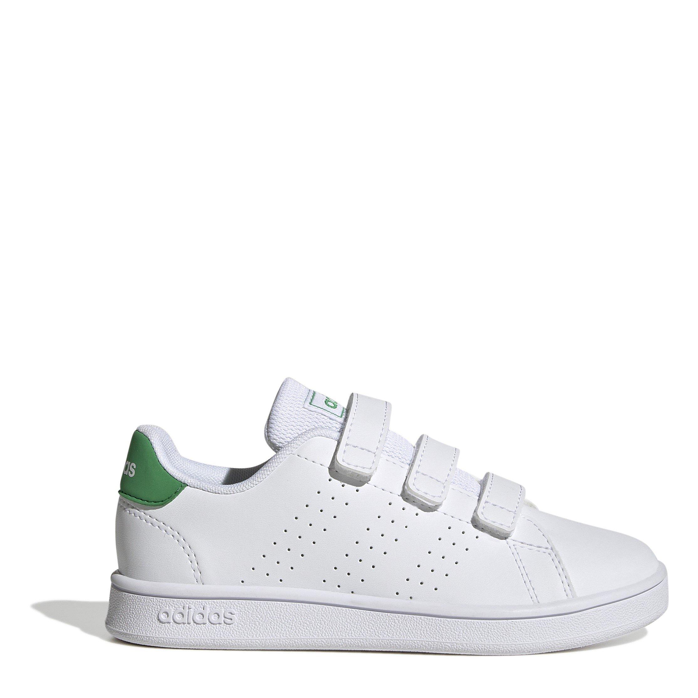 Adidas  Kids Advantage Base 2.0 Shoes Boys - White/Green - C13 (31.5)