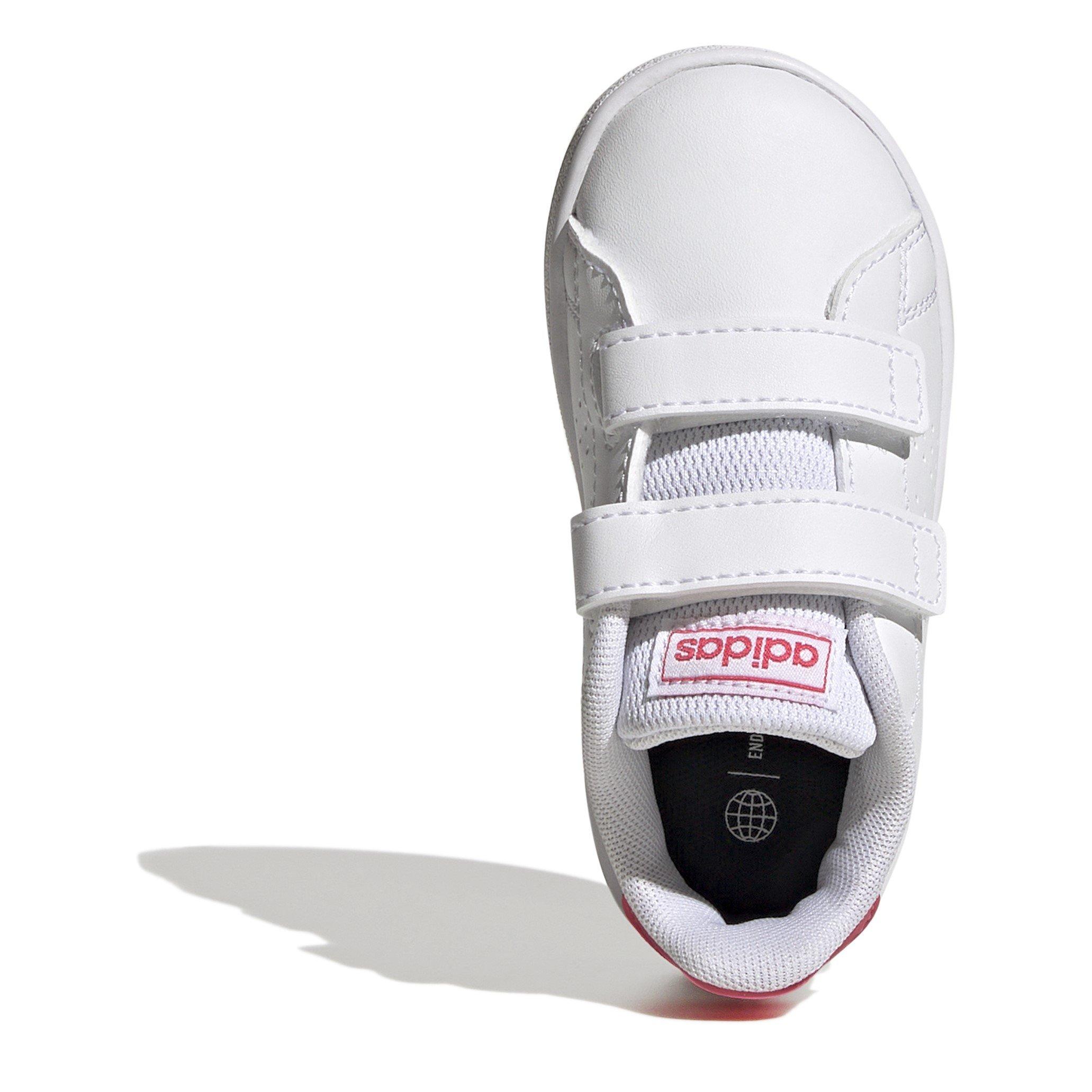 Weiß/Rosa - adidas - Advantage Infant Girls Trainers - 5