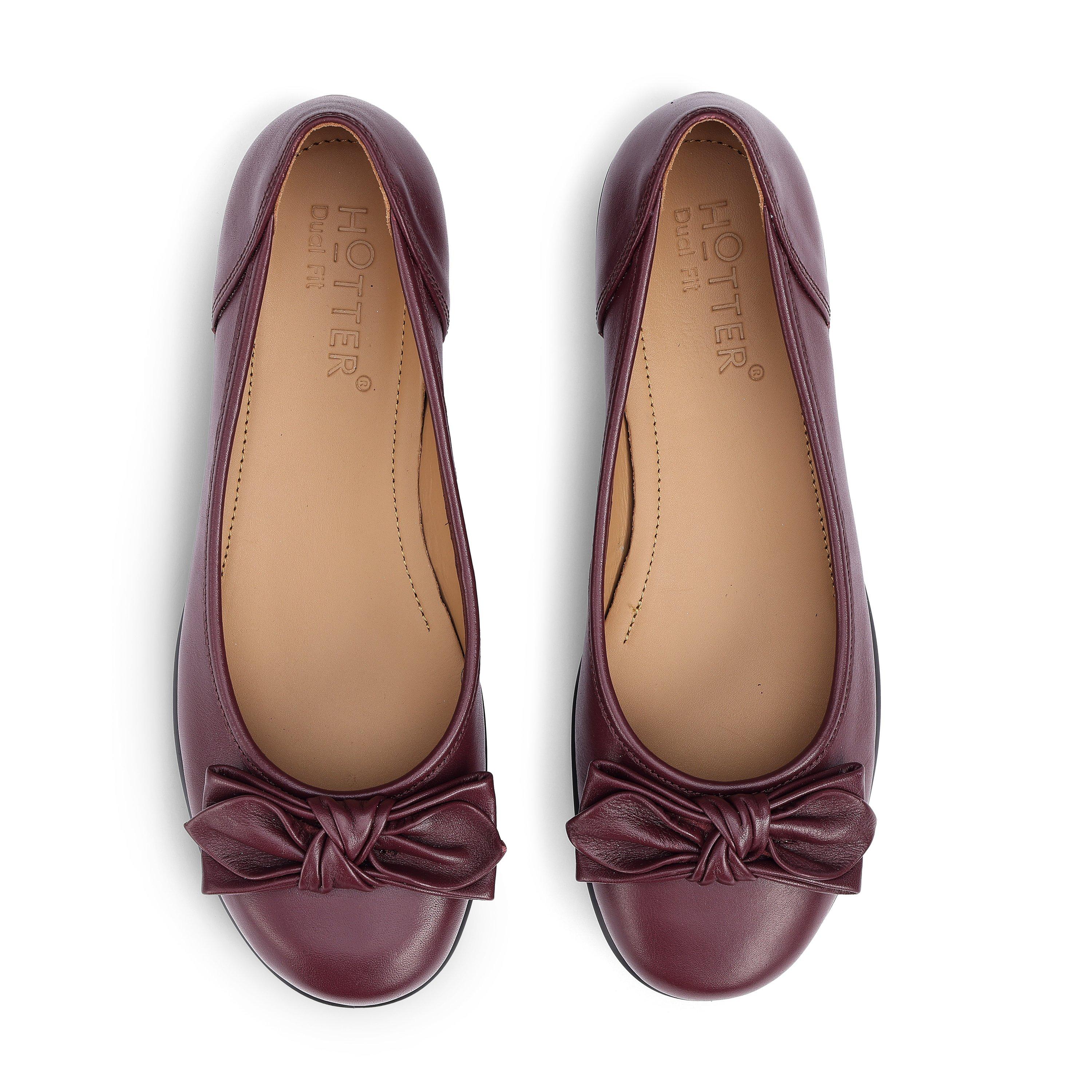 Maroon - Hotter - Jewel Standard Fit Ballerina Pumps - 3