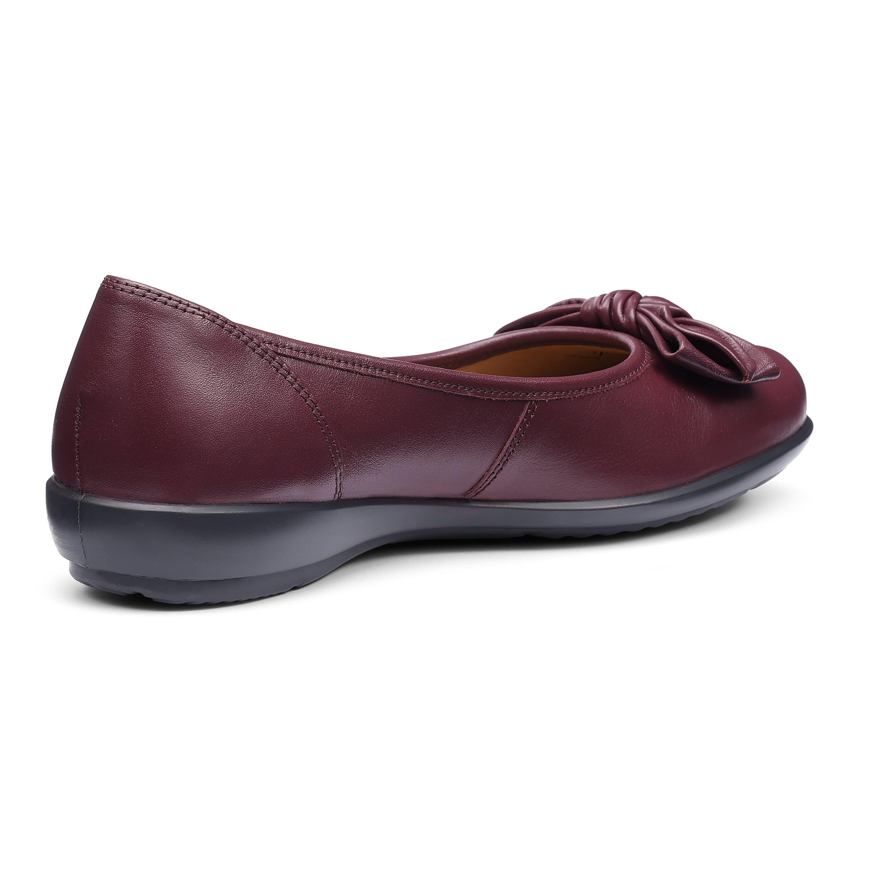 Maroon - Hotter - Jewel Standard Fit Ballerina Pumps - 4