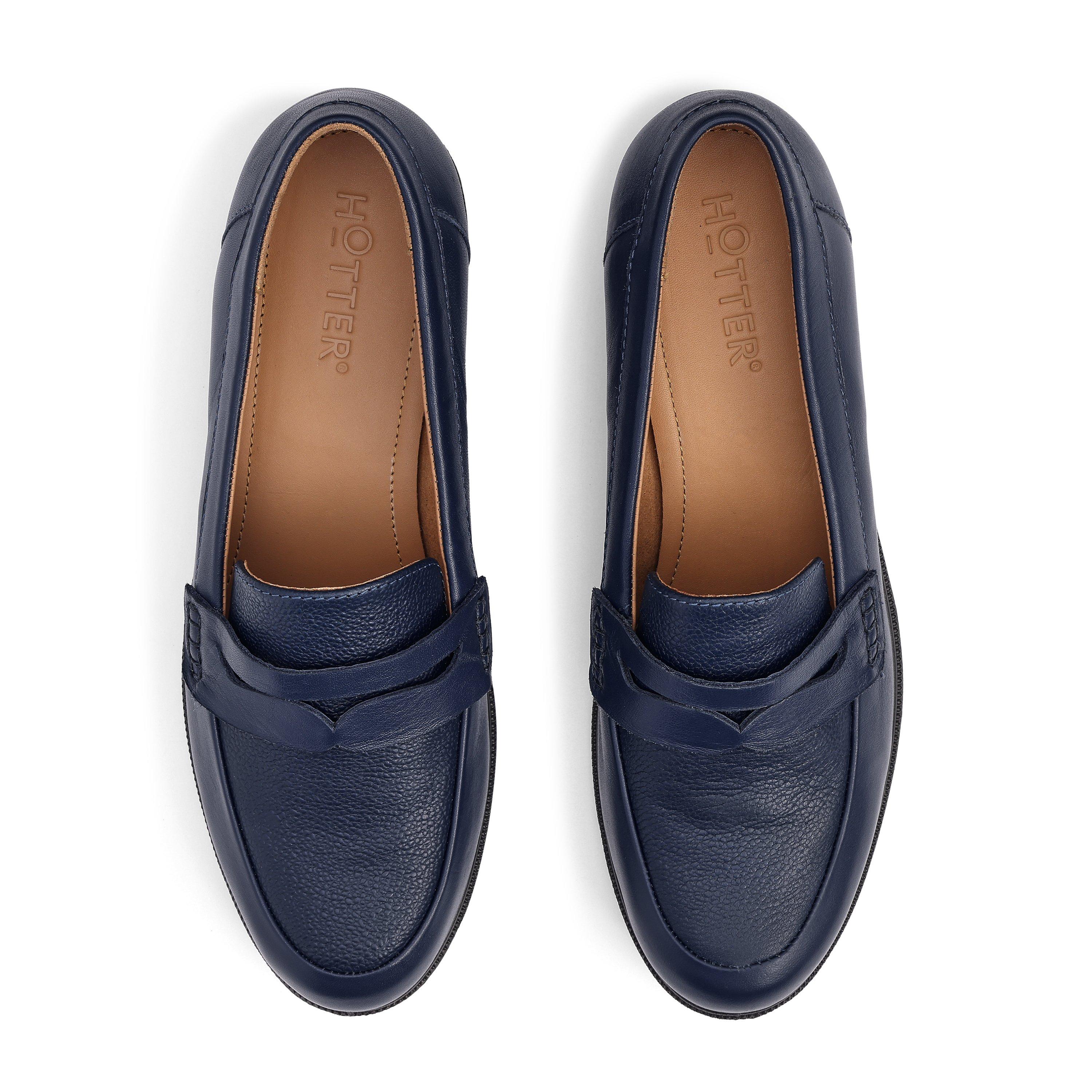 French Navy - Hotter - Dorset Wide Fit Loafers - 3