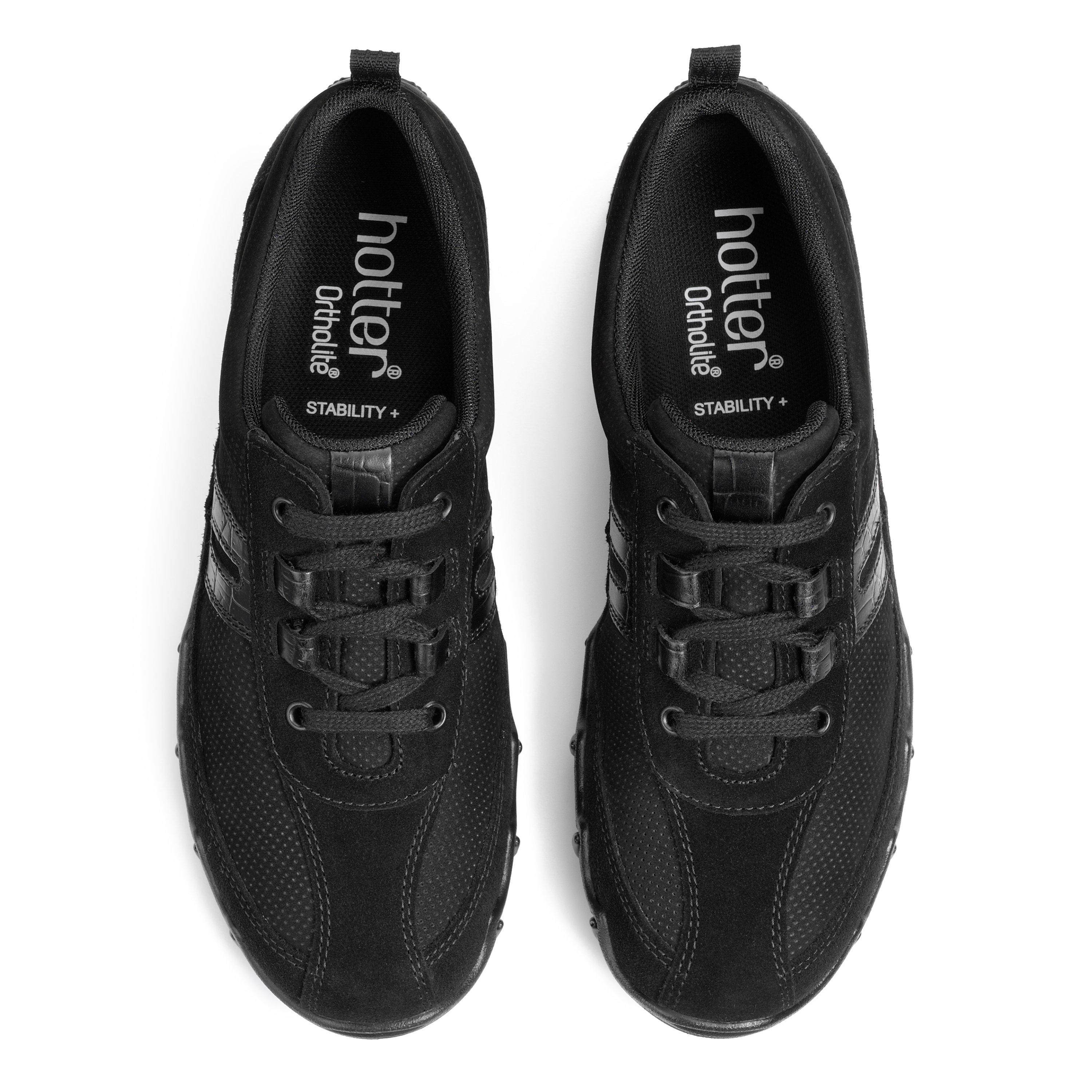 Black Croc - Hotter - Leanne II Extra Wide Trainers - 3