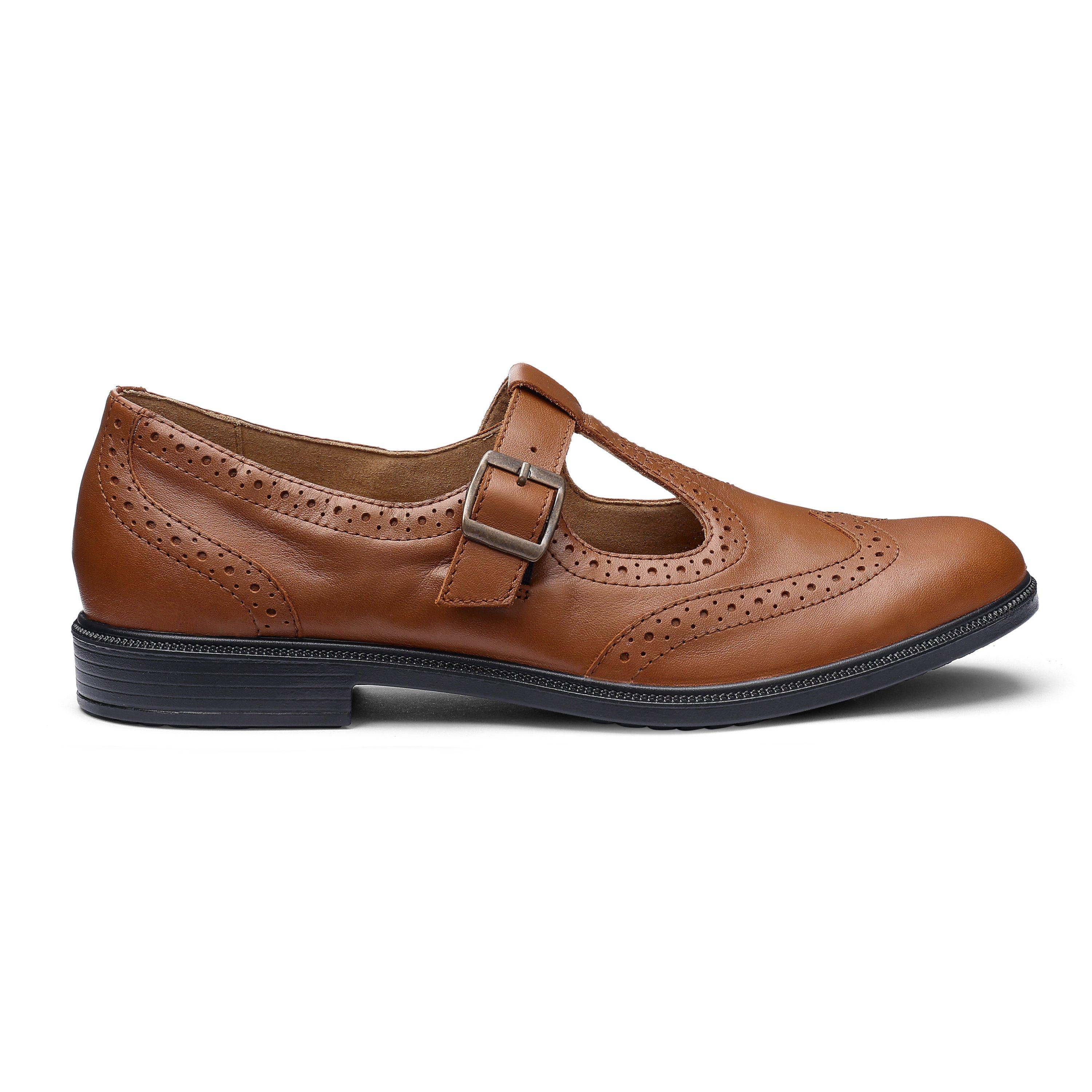 Rich Tan - Hotter - Lumen Wide Fit T-Bar Shoes - 1