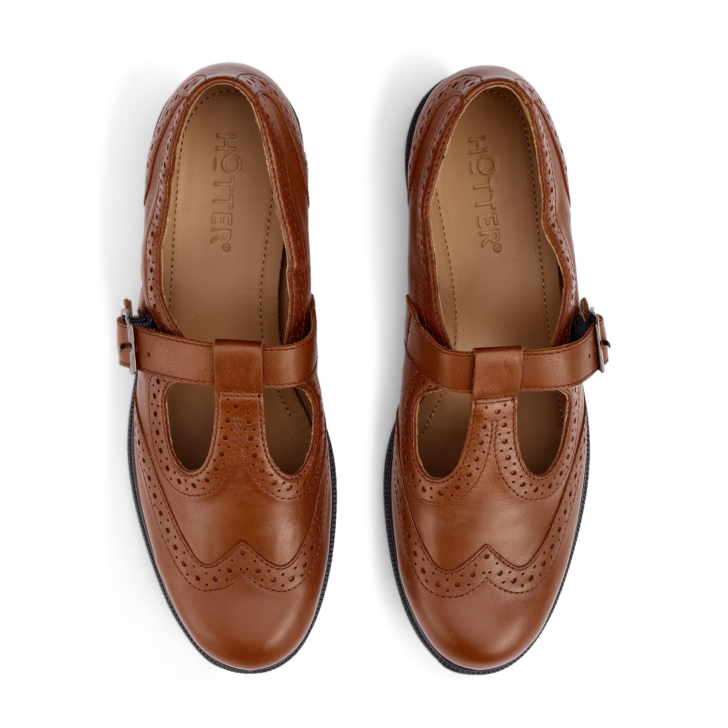 Rich Tan - Hotter - Lumen Wide Fit T-Bar Shoes - 3