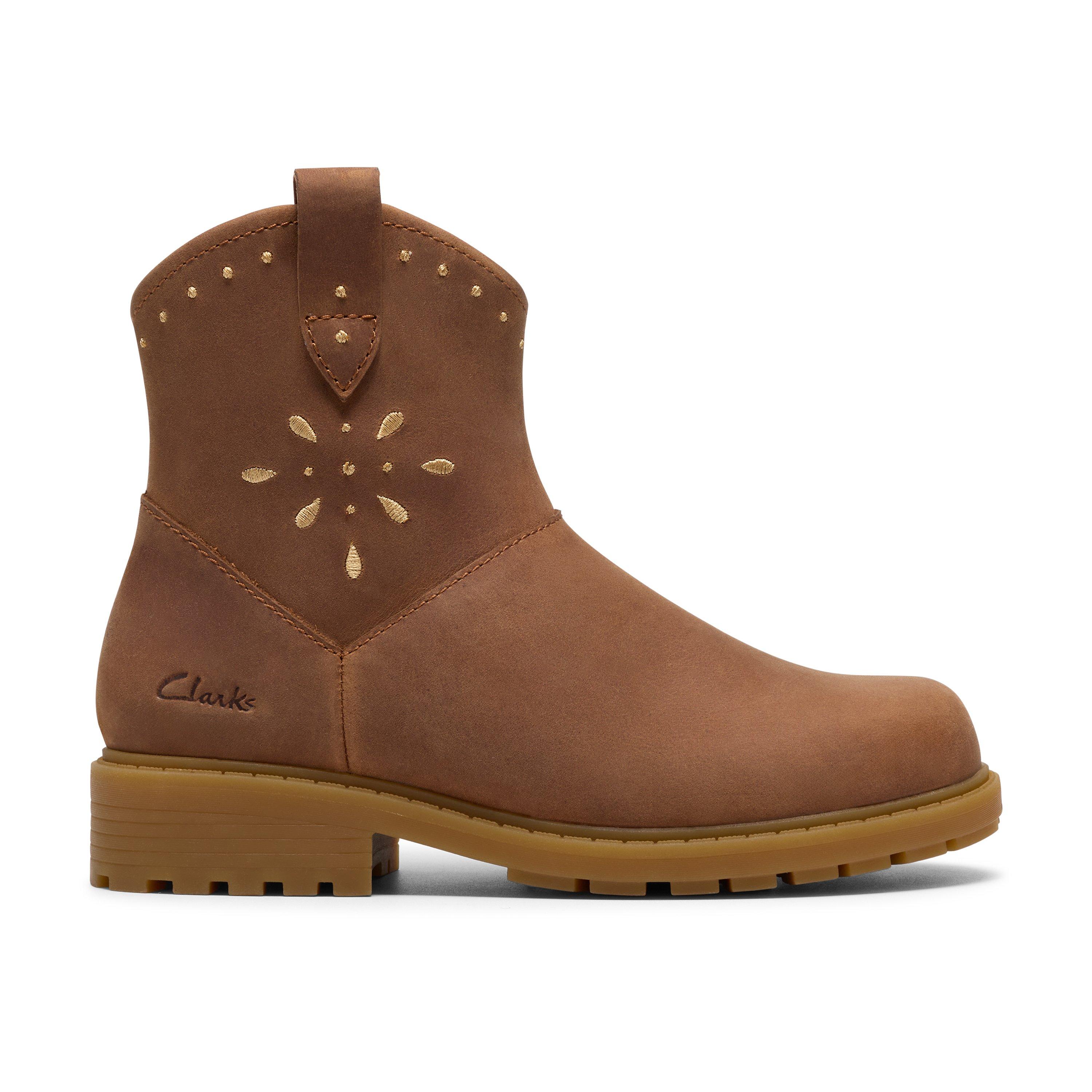 Tan - Clarks - Kids' Tessyn Stud Desert Boots - 1