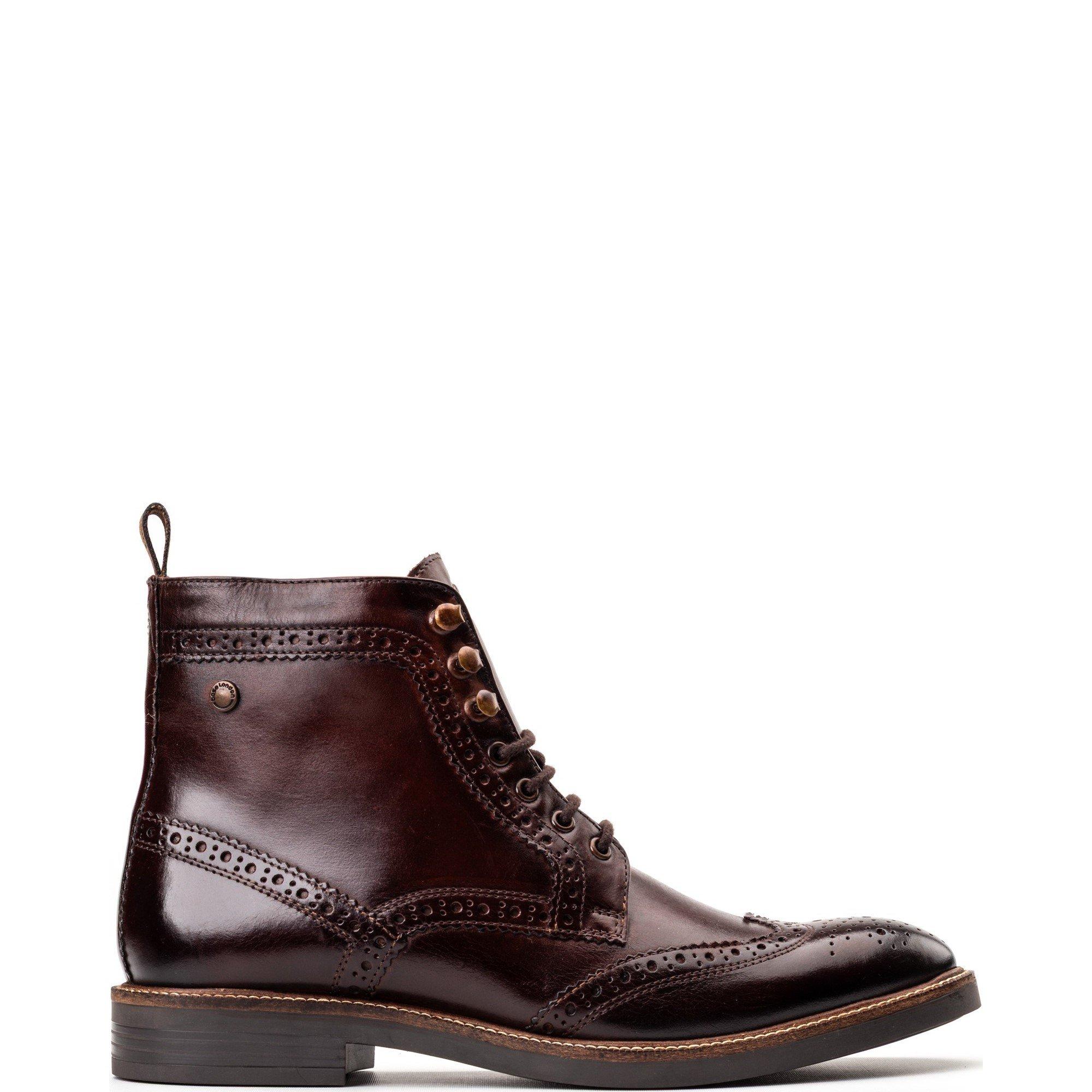 Brown - Base London - Bristol Brogue Boot - 1