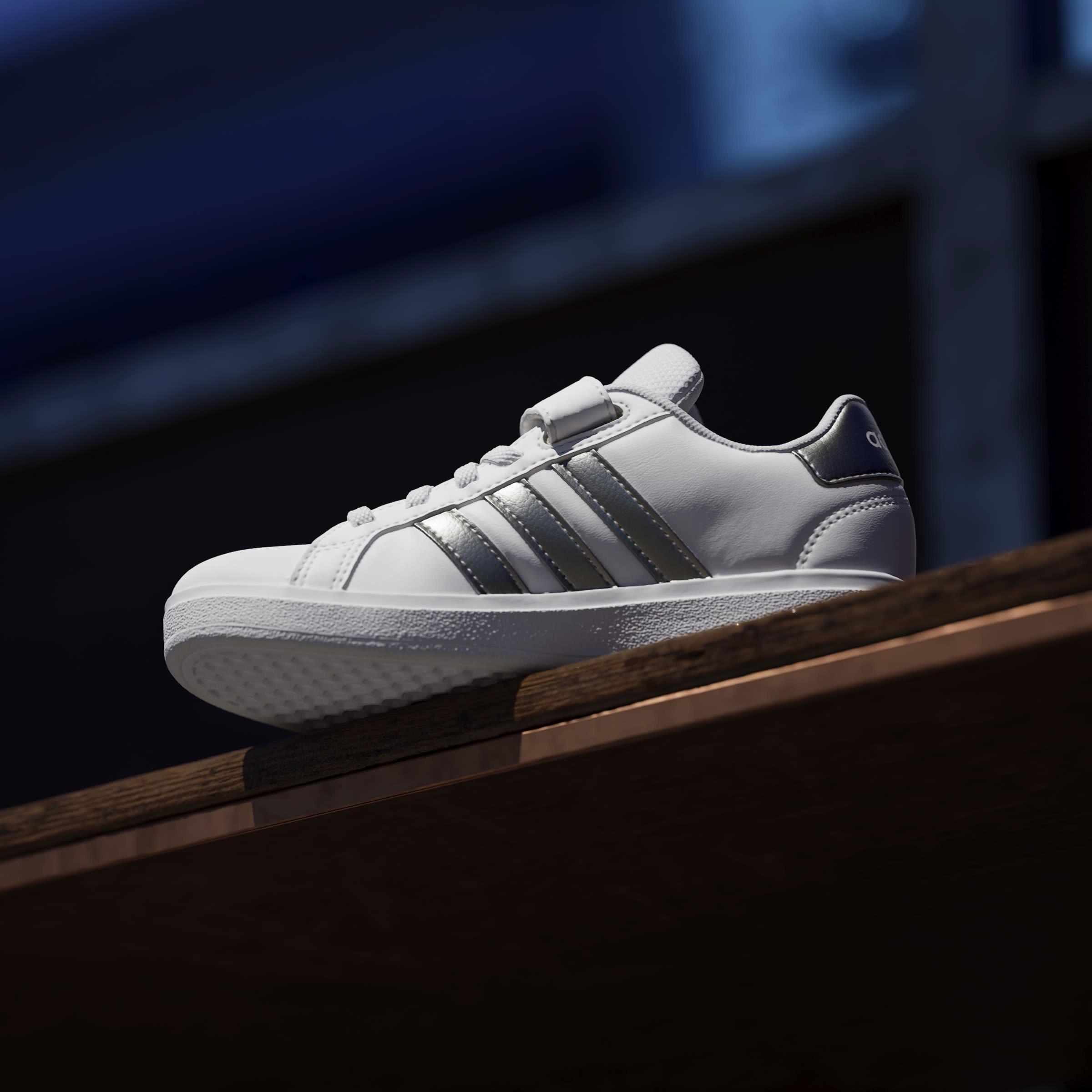 Hvid/Sølv - adidas - Grand Court 2.0 Trainers Juniors - 14