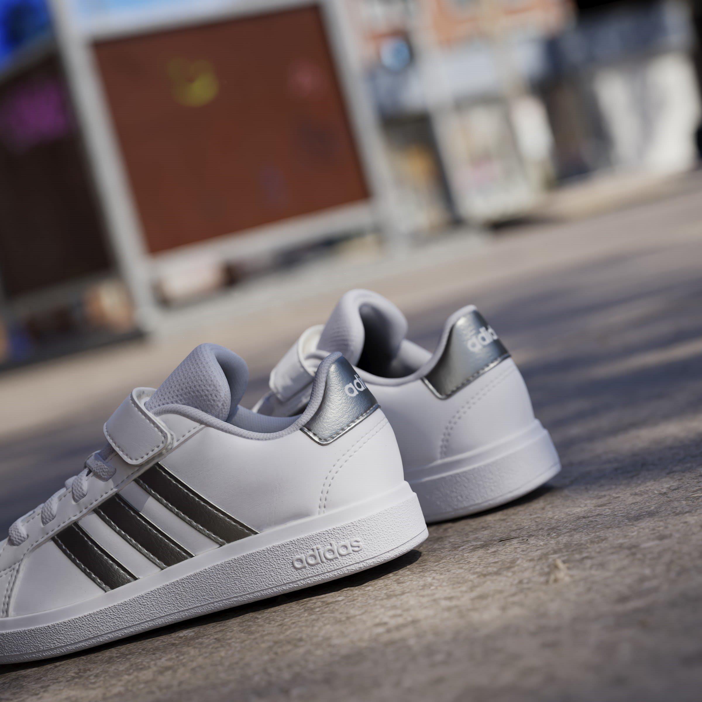 Hvid/Sølv - adidas - Grand Court 2.0 Trainers Juniors - 16