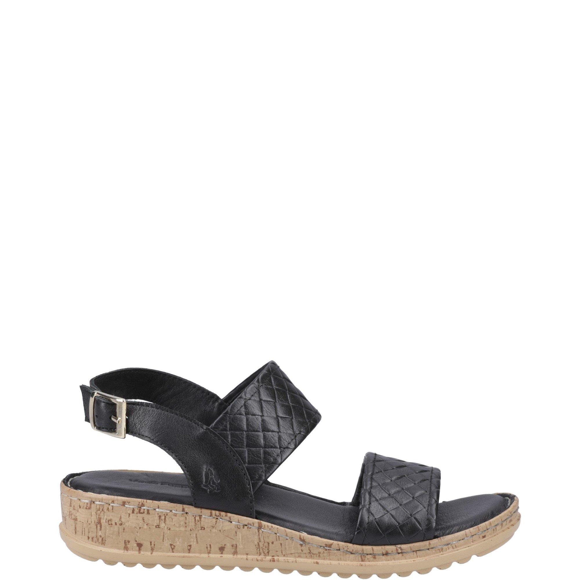 Hush Puppies Women's Black Ebony Wide Fit Leather Sandals Uk Size 5 - Image 6