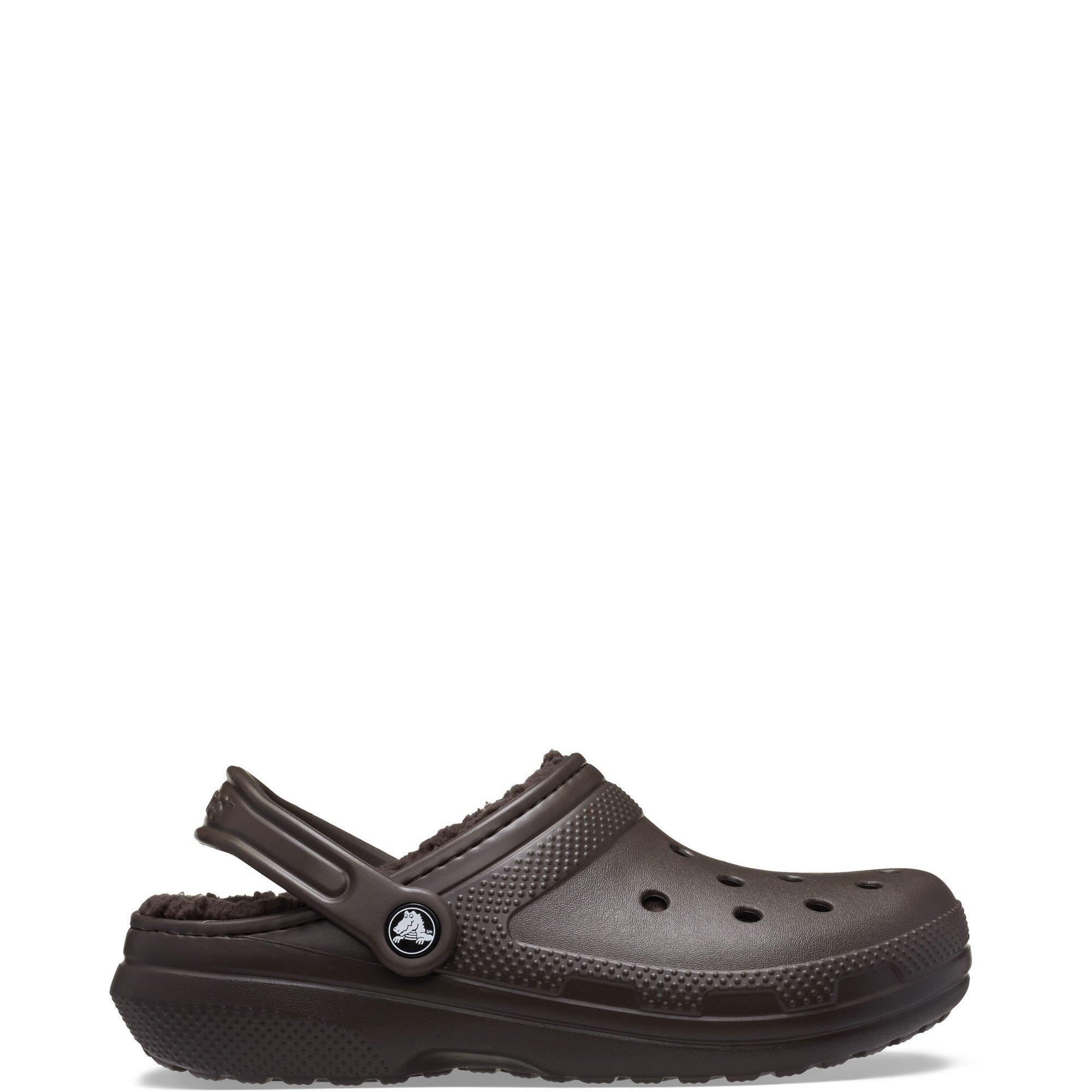 Dark Brown - Crocs - Women's Classic Lined Faux Fur Mule Slippers - 1