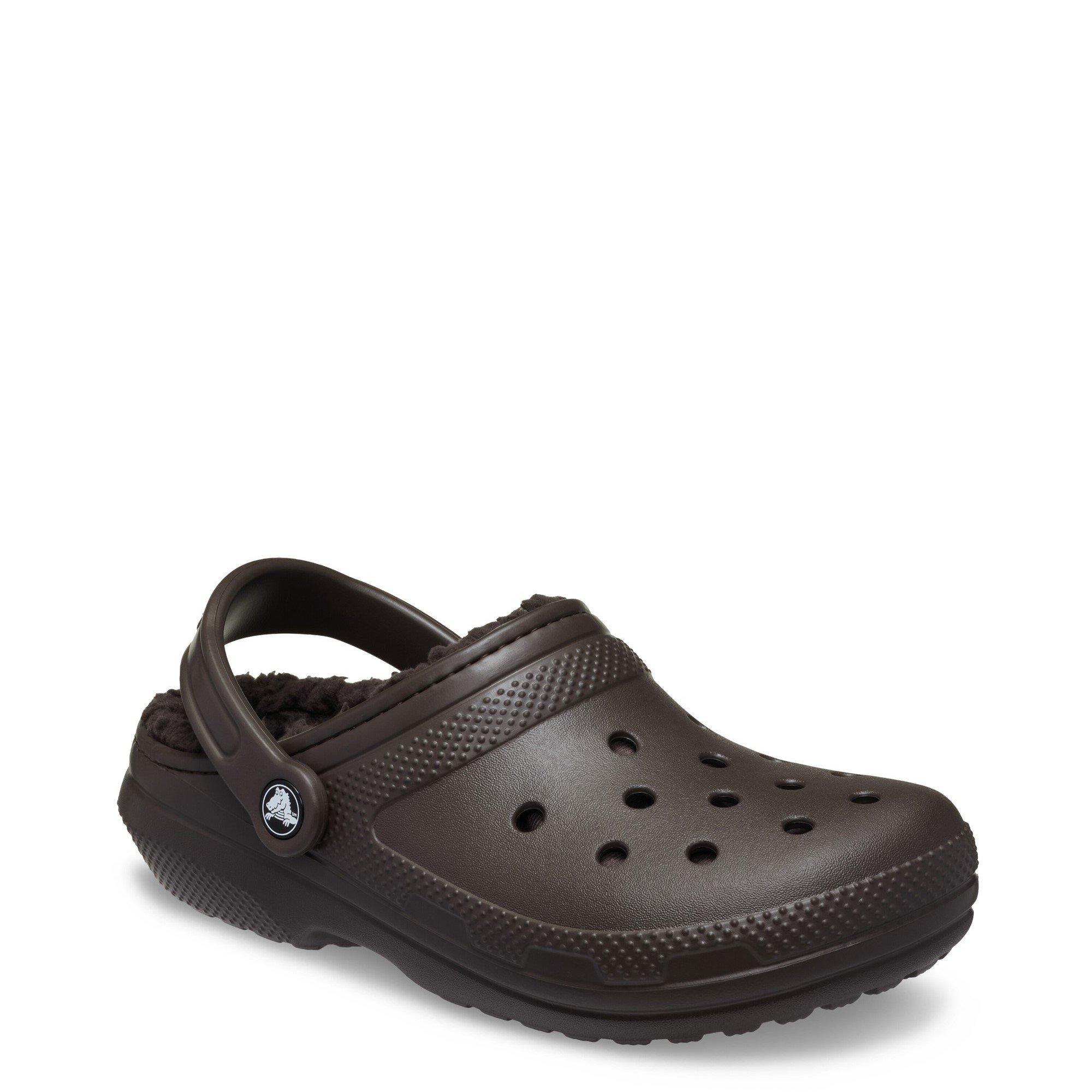 Dark Brown - Crocs - Women's Classic Lined Faux Fur Mule Slippers - 2