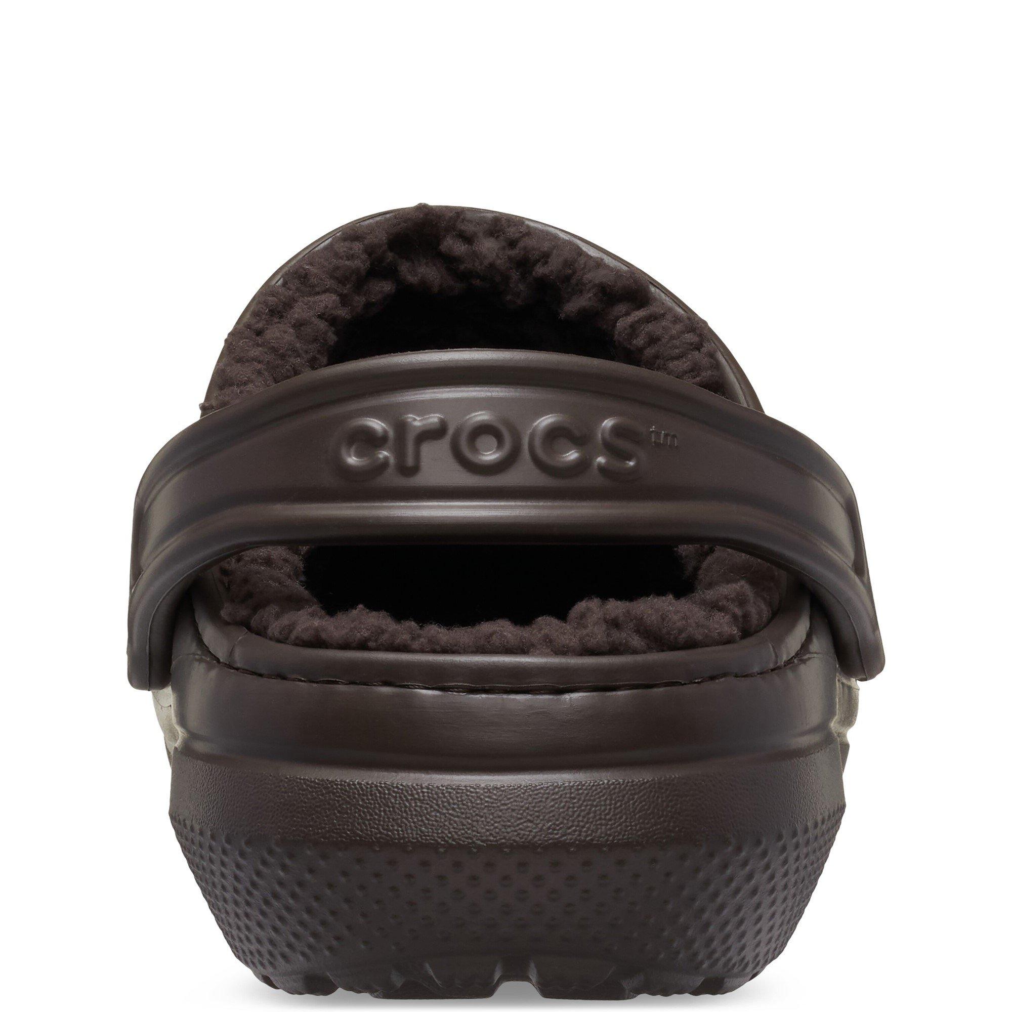 Dark Brown - Crocs - Women's Classic Lined Faux Fur Mule Slippers - 3