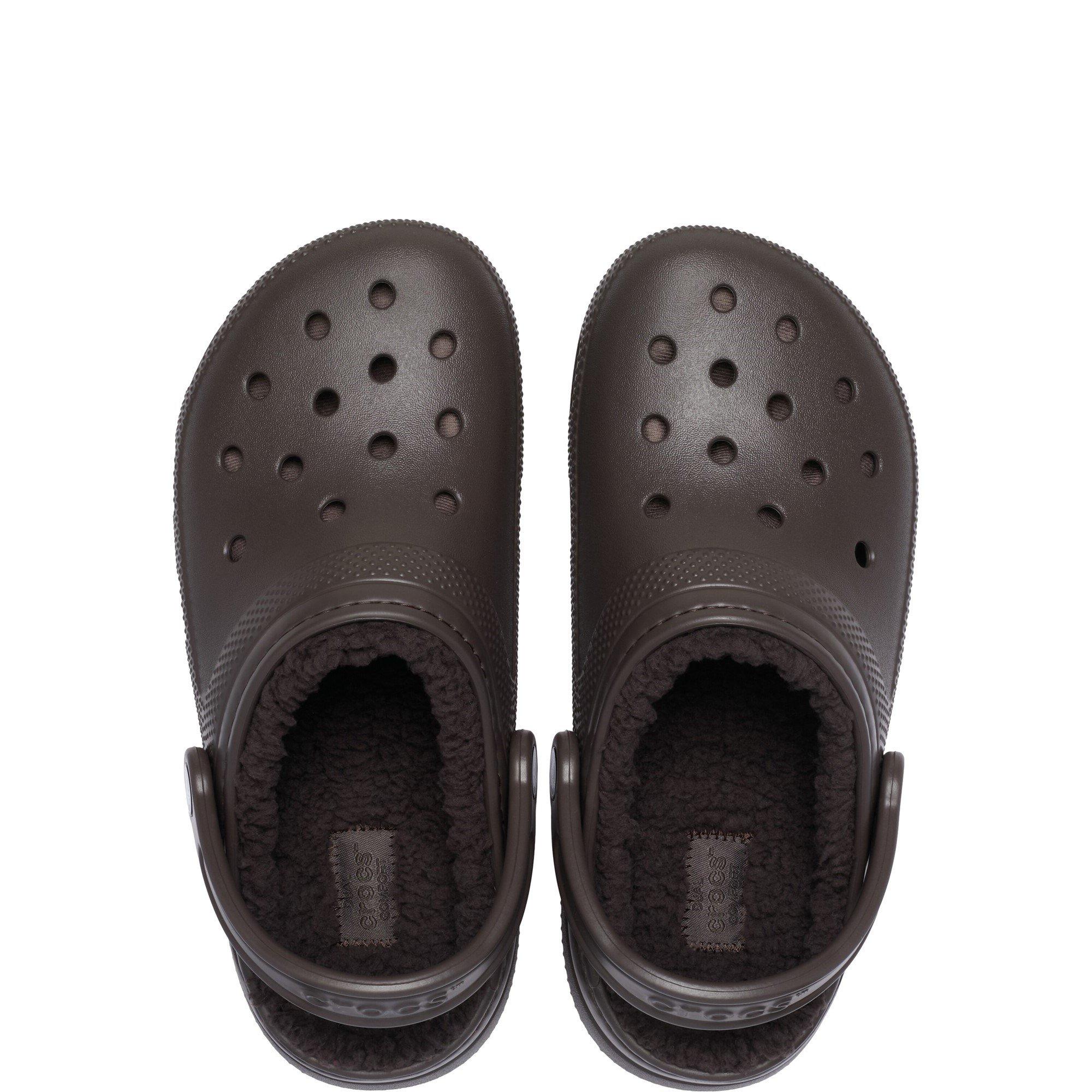 Dark Brown - Crocs - Women's Classic Lined Faux Fur Mule Slippers - 4