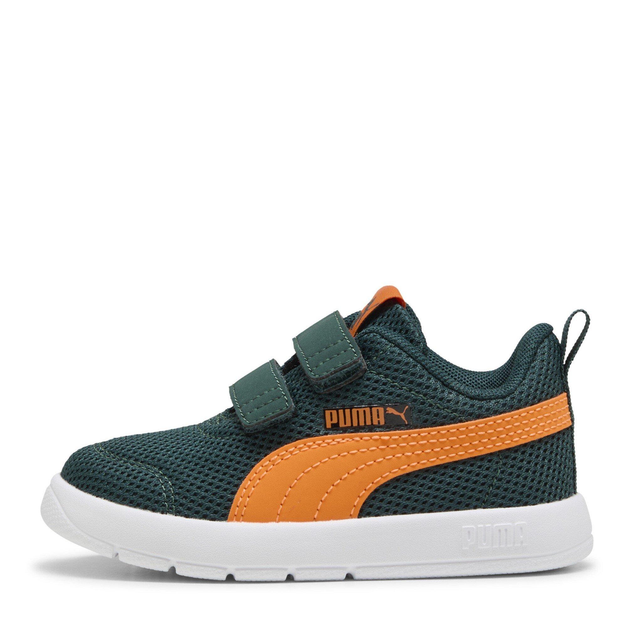 Green/Orange - Puma - Courtflex V3 Mesh Infants Shoes - 2