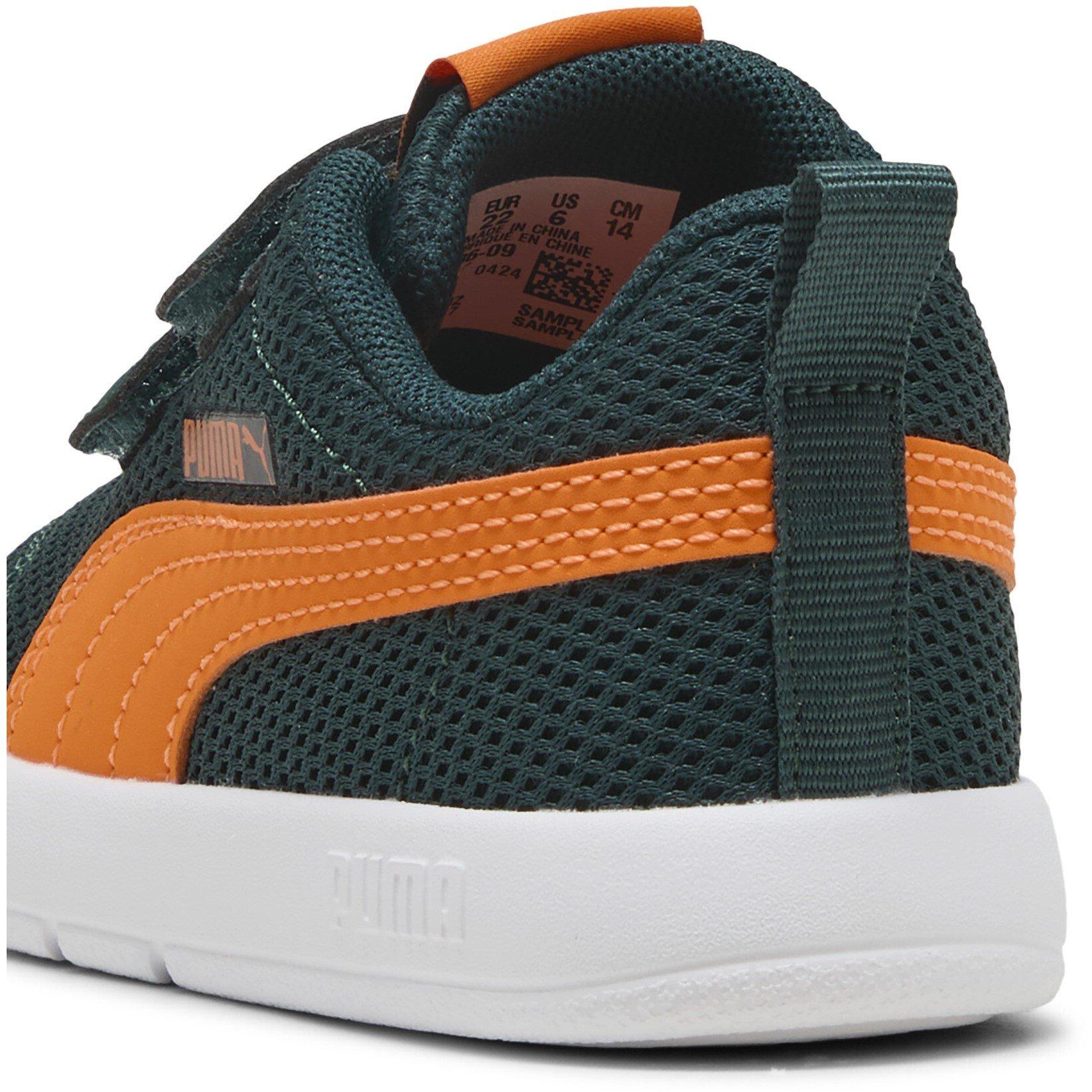 Green/Orange - Puma - Courtflex V3 Mesh Infants Shoes - 5