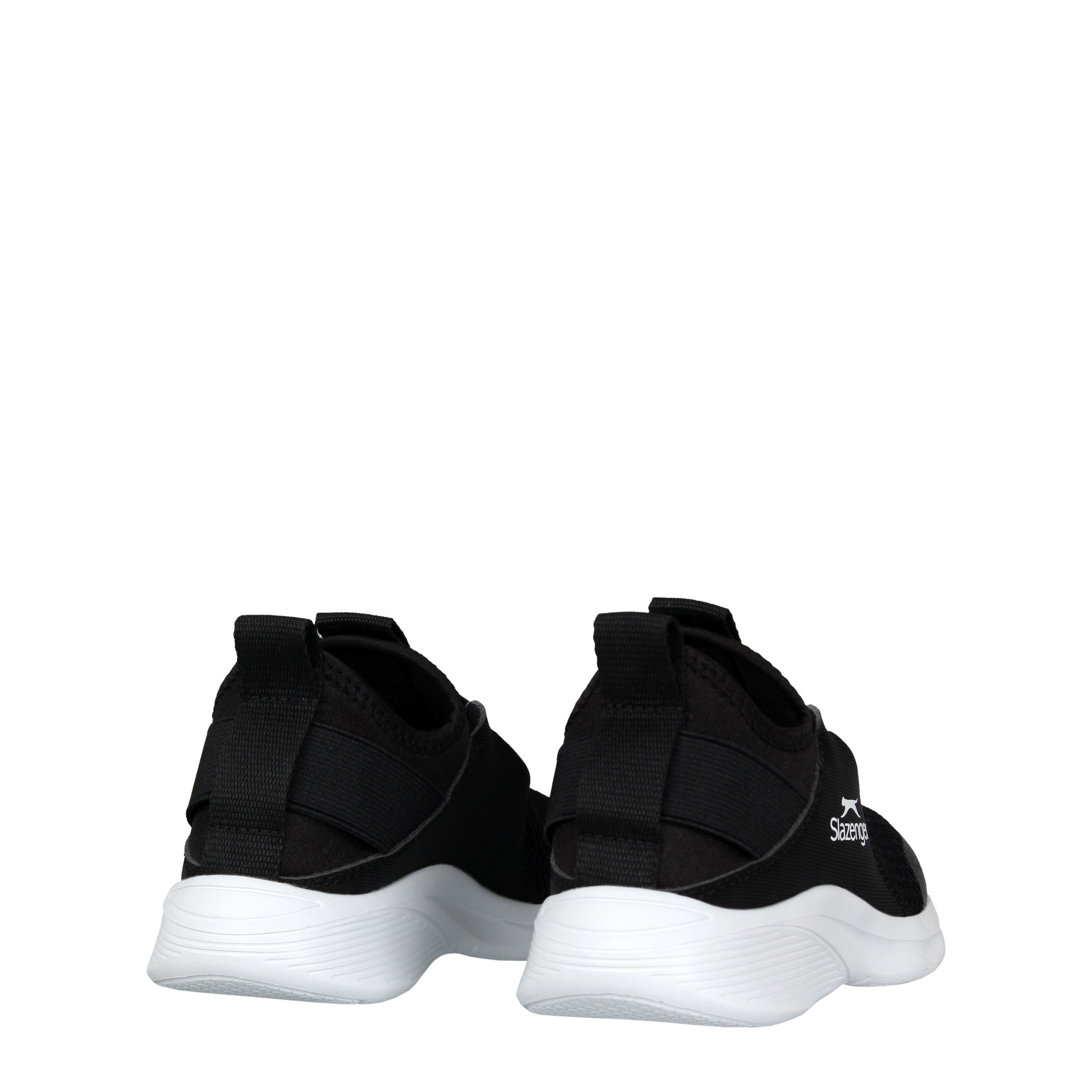 Schwarz/Weiß - Slazenger - Bolt Slip On Running Trainers Childrens - 4