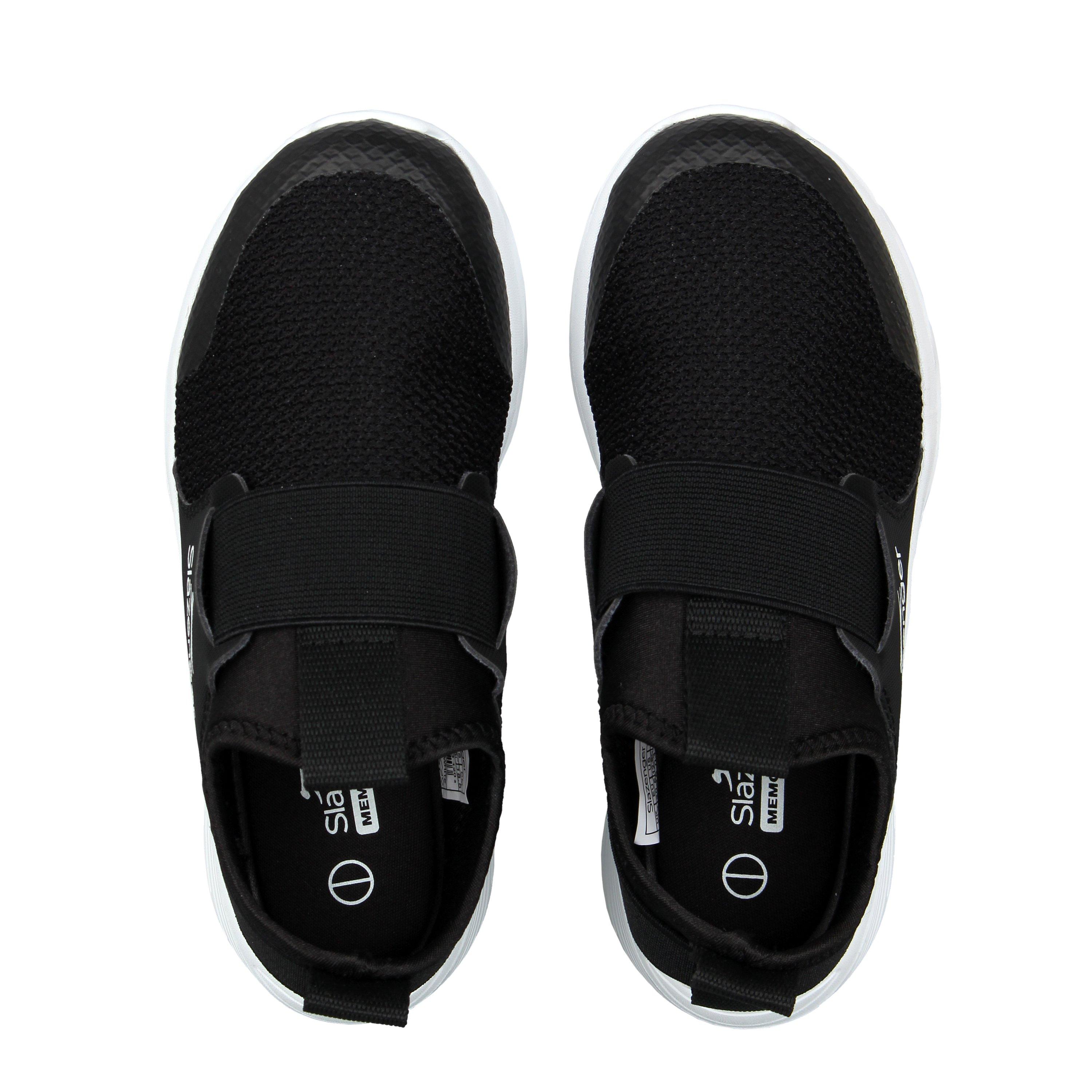 Schwarz/Weiß - Slazenger - Bolt Slip On Running Trainers Childrens - 5