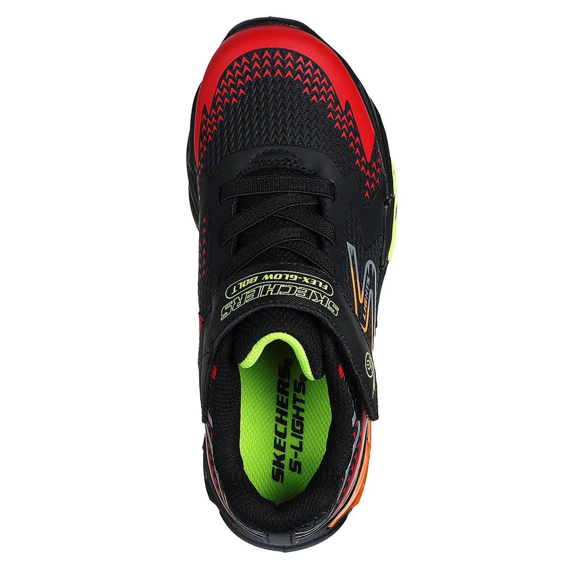 Nero/Rosso - Skechers - SLight Light Up Childrens Trainers - 4