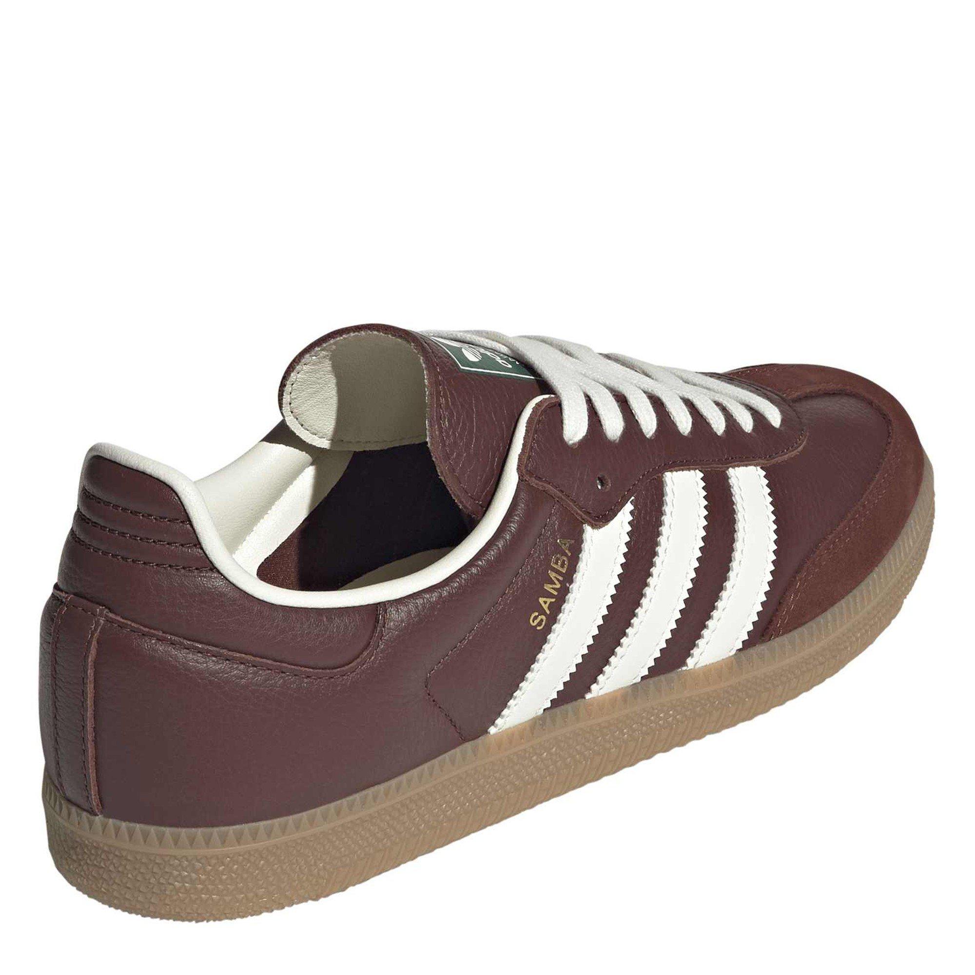 Brown - adidas Originals - Kids' Samba OG Leather Low-Top Trainers - 4