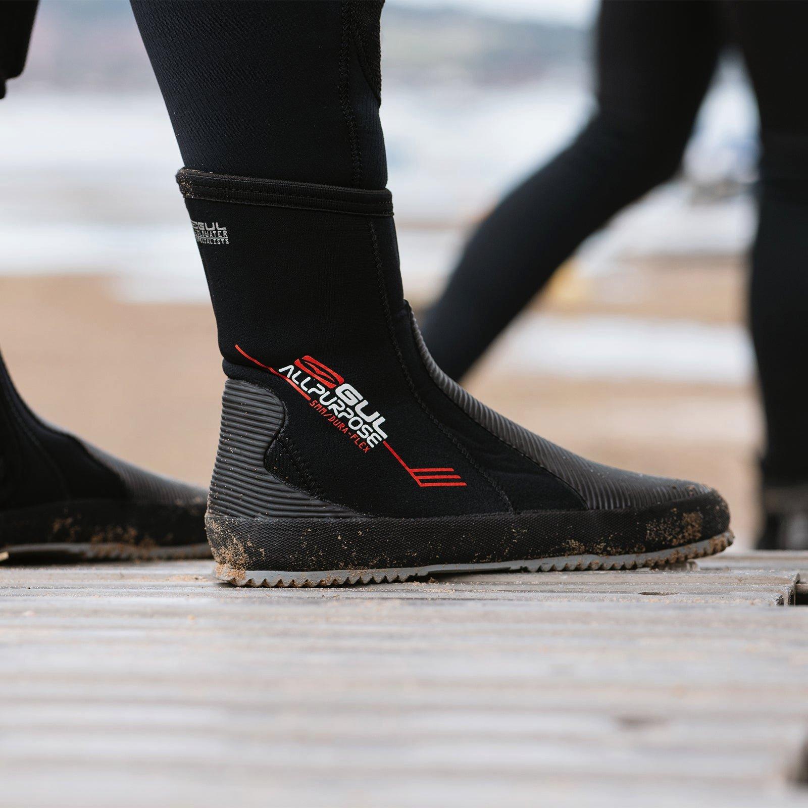 Black - Gul - JUNIOR 5MM ALL PURPOSE WETSUIT BOOT - 4