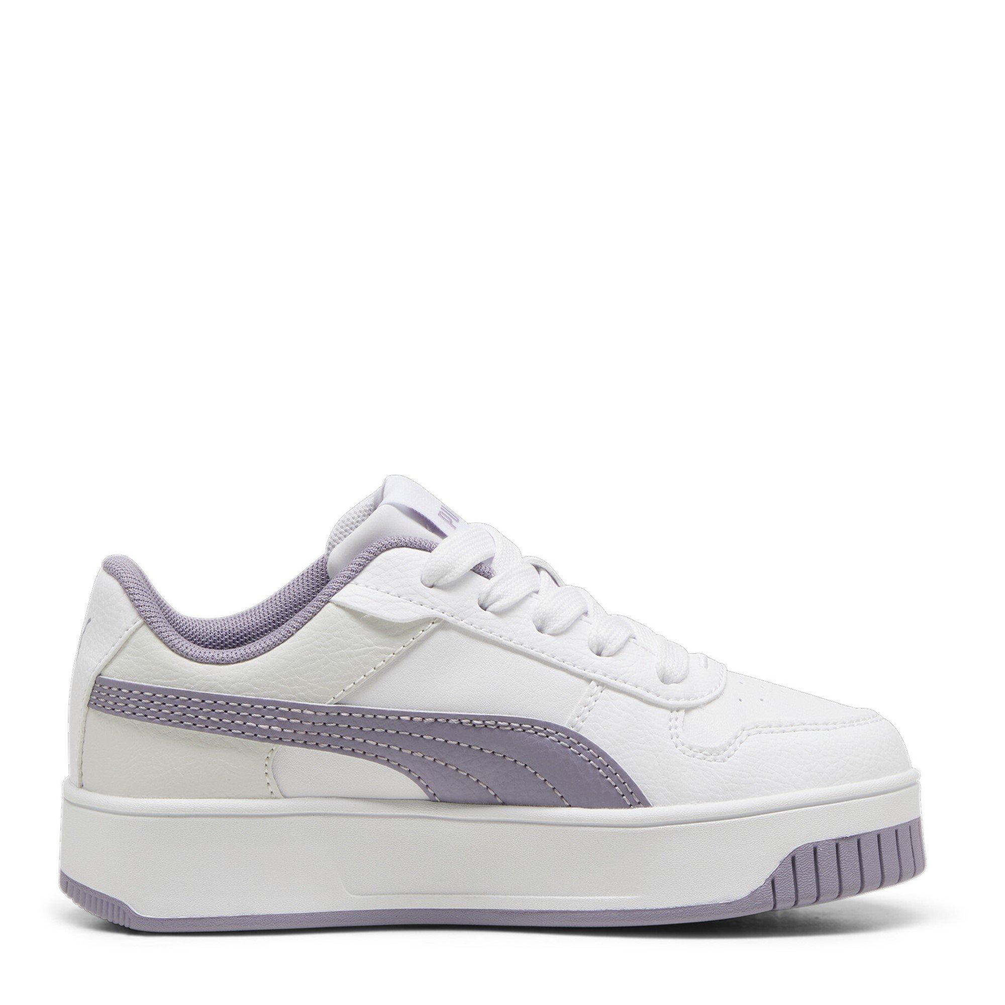 er
Blanc/Prune/Argent - Puma - Kids' Carina Street PS Low-Top Trainers - 4