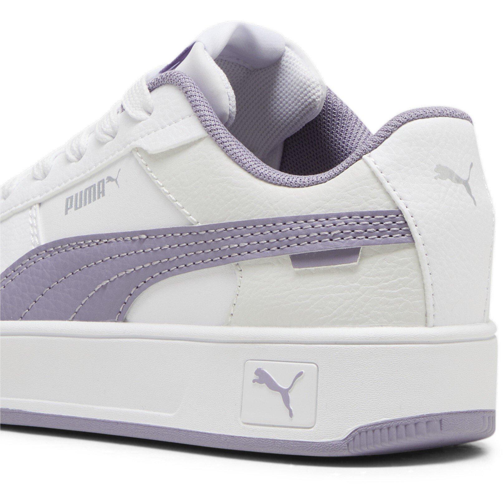 er
Blanc/Prune/Argent - Puma - Kids' Carina Street PS Low-Top Trainers - 5