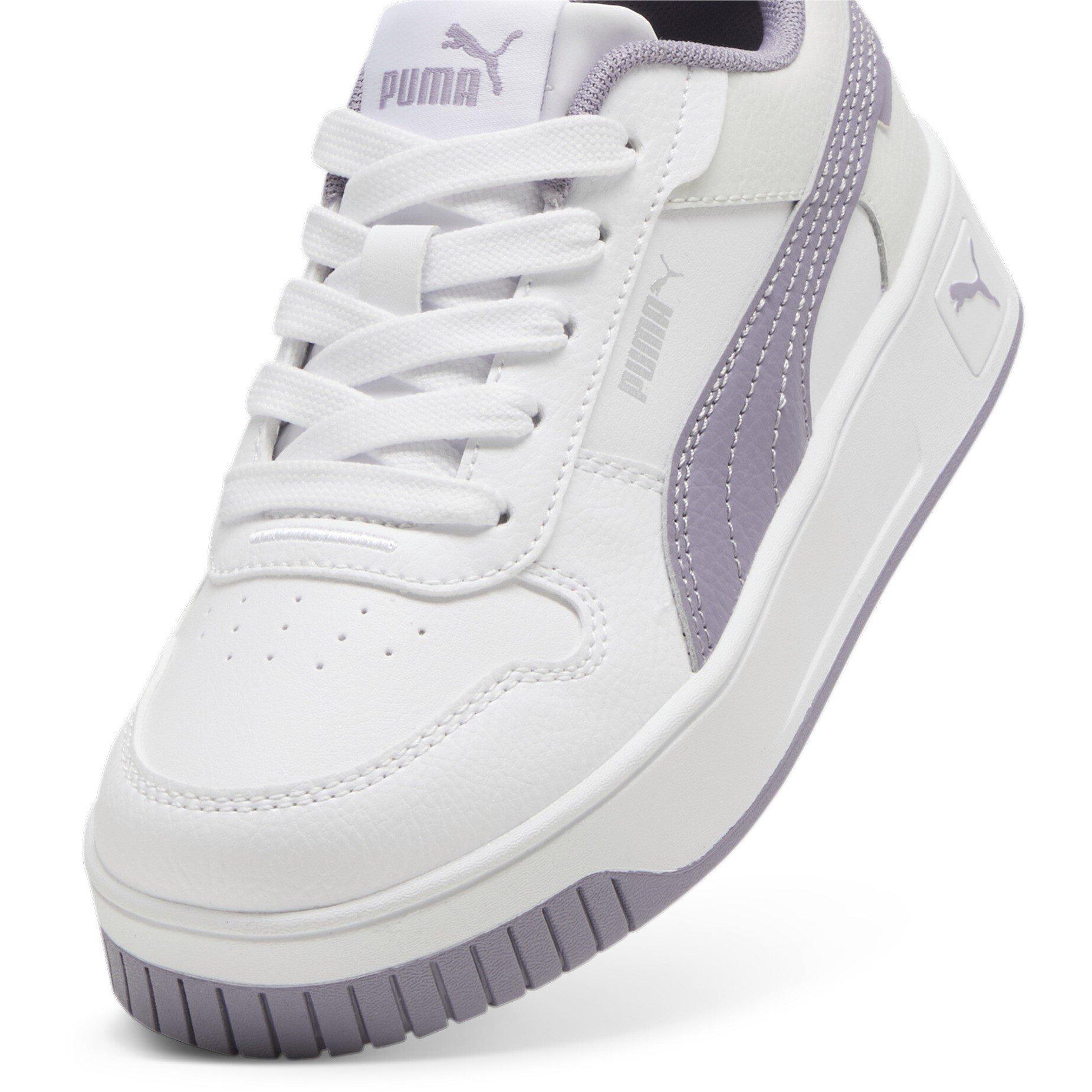 er
Blanc/Prune/Argent - Puma - Kids' Carina Street PS Low-Top Trainers - 6