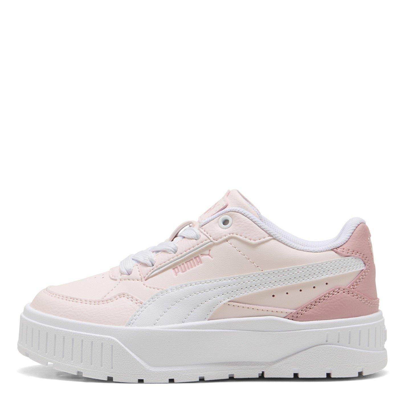 Puma Girls Kids Karmen Low-Top Trainers - White/Pink - C10 (28)
