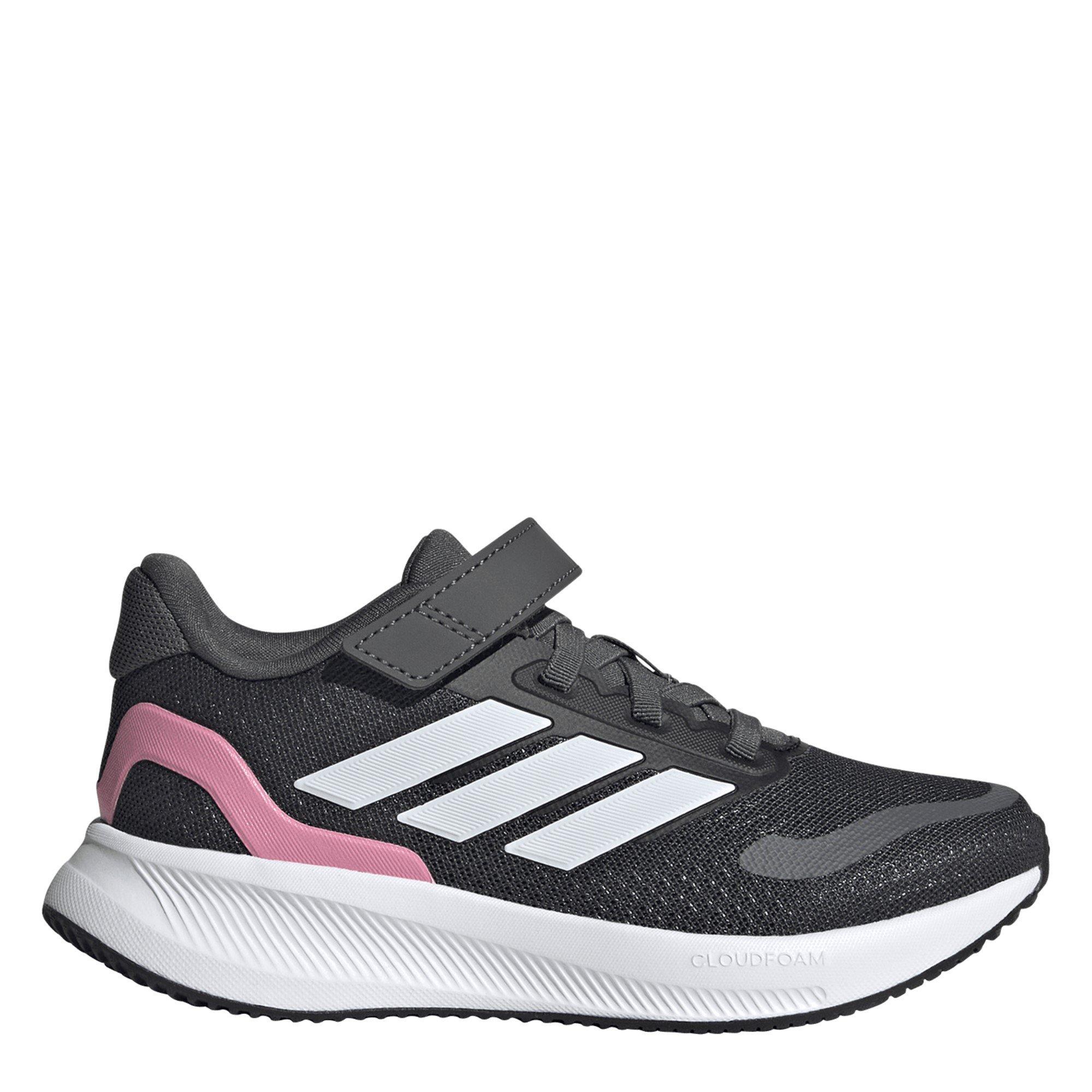 Adidas Girls Runfalcon 5 Shoes Childrens - Grey/Pink - 1 (33)