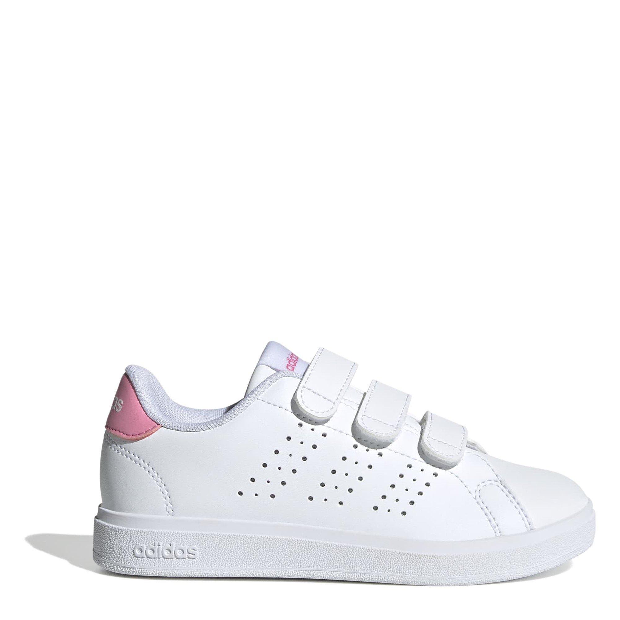 Adidas Girls Advantage Base 2.0 Shoes Kids - White/Pink - C13 (31.5)