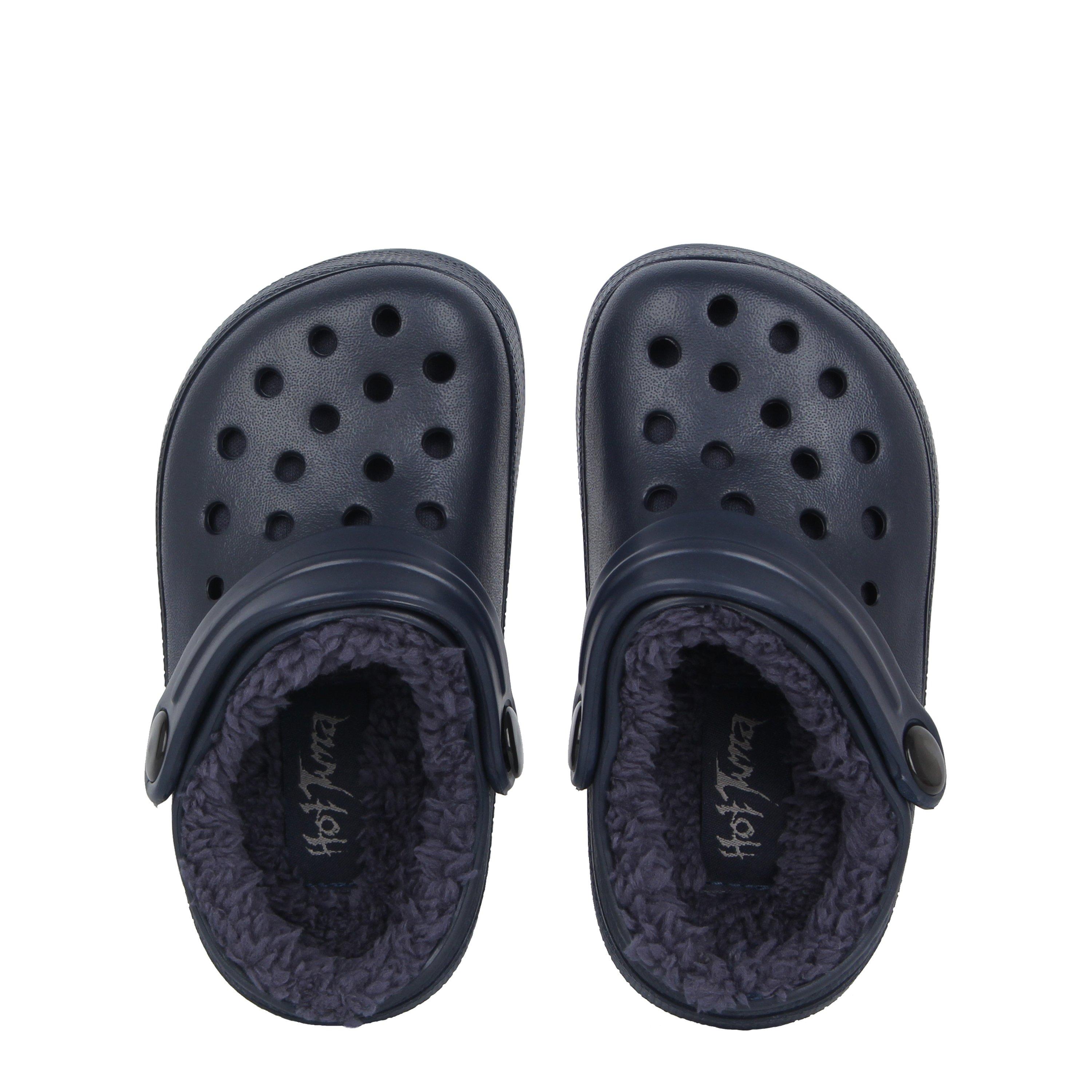 Navy - Hot Tuna - Kids' Fur Slider Slippers - 5