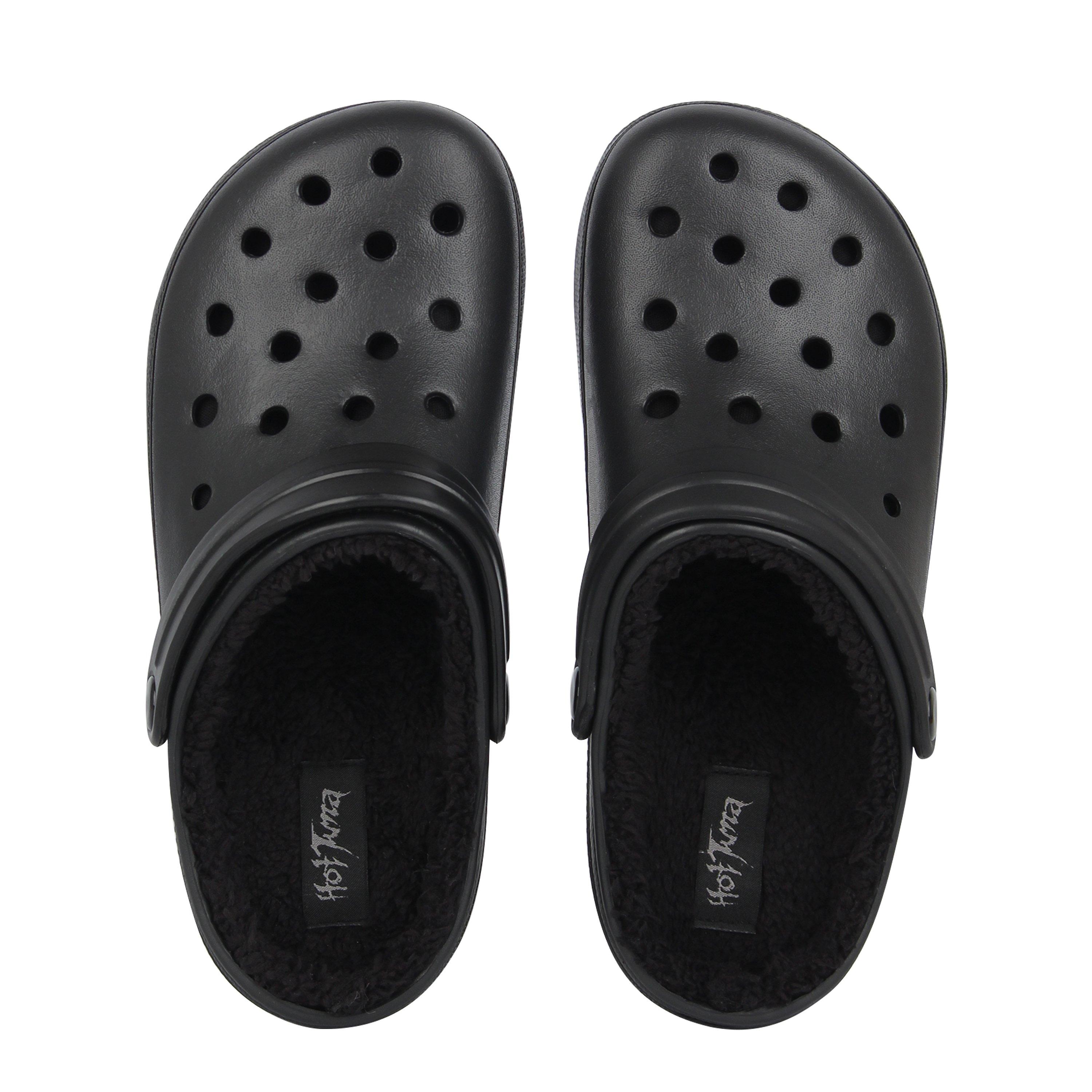 Black - Hot Tuna - Kids' Fur Slider Slippers - 5