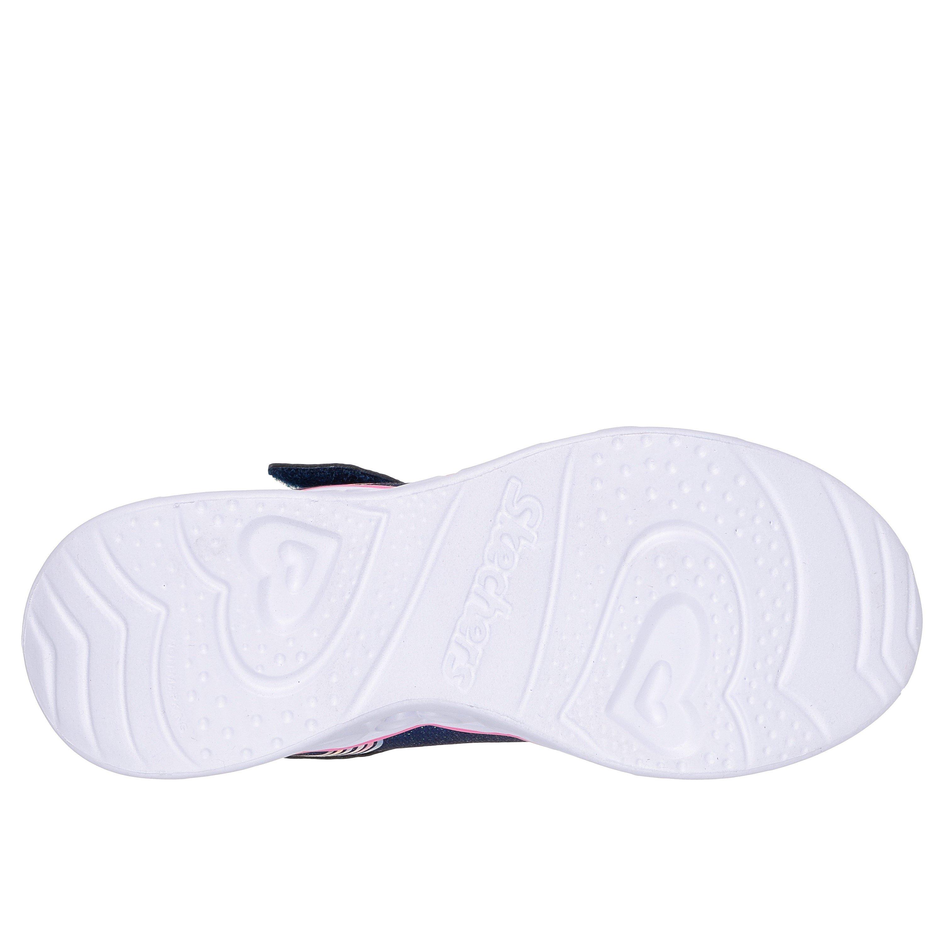 Navy/Pink - Skechers - Heart Lights - Retro Hearts Light Up Trainers Girls - 4