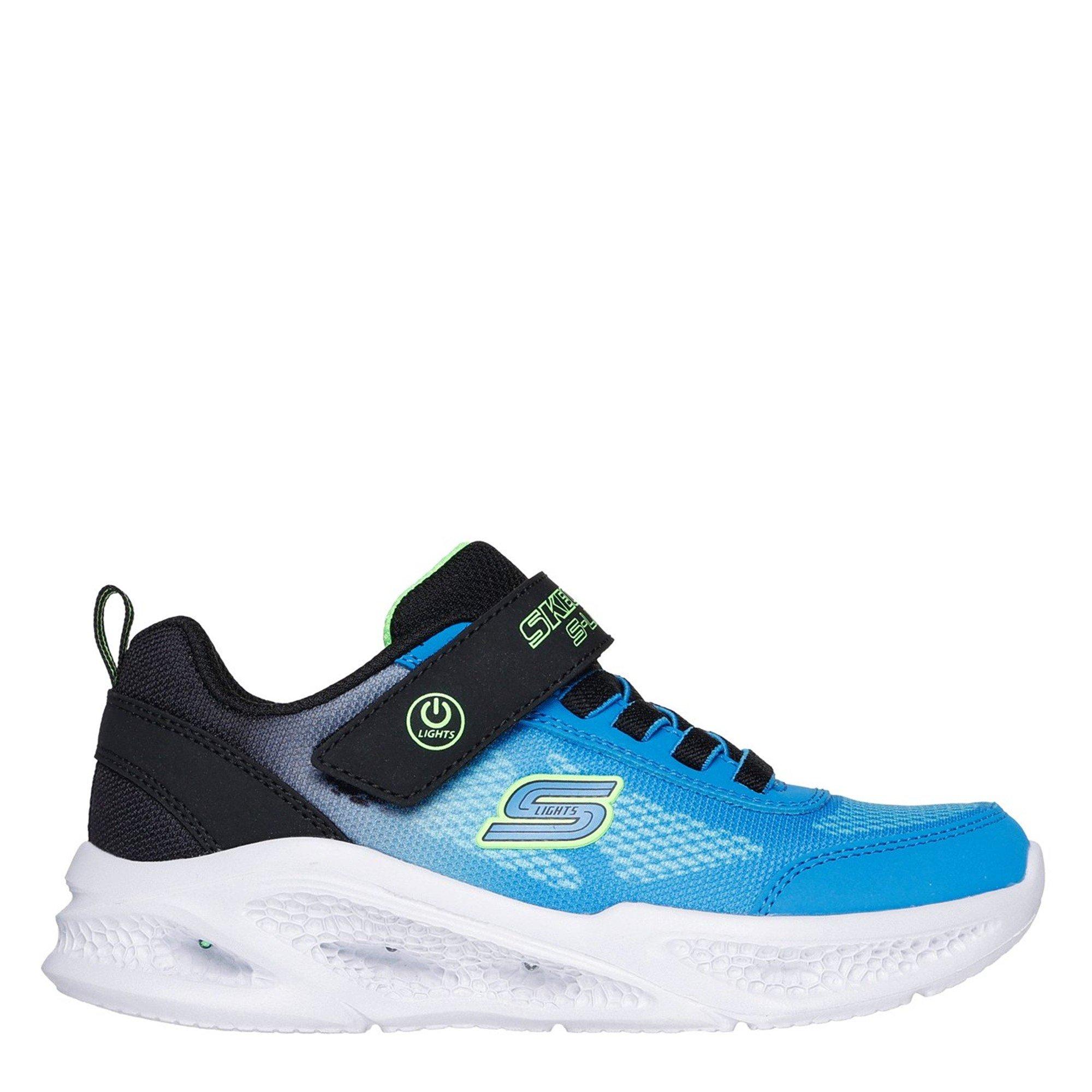Skechers Boys Lighted Gore & Strap Sneaker W Mult Light Up Trainers - Blue/Black - C13 (32)
