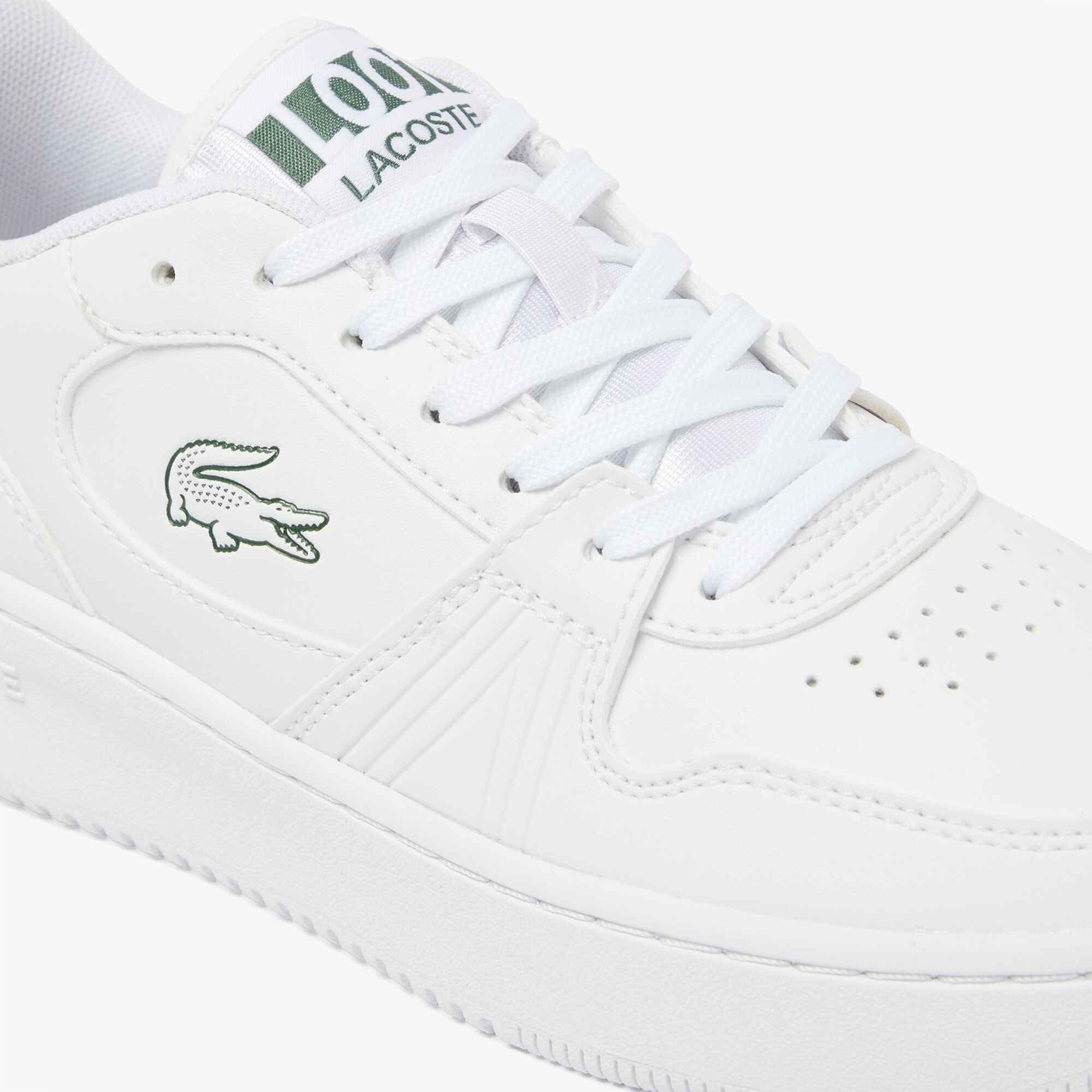 Wht/Green - Lacoste - T-Clip Set Leather Trainers Juniors - 5