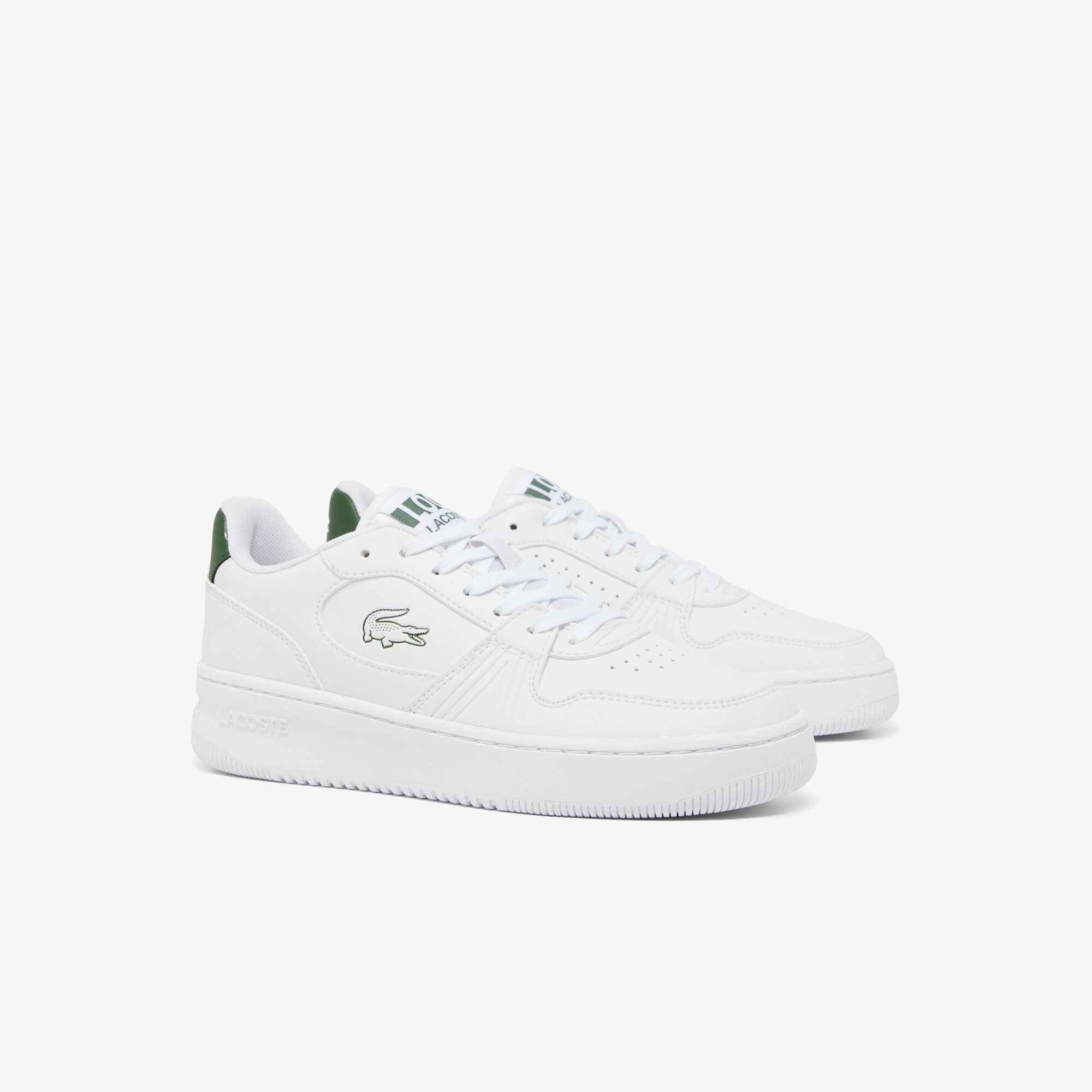 Wht/Green - Lacoste - T-Clip Set Leather Trainers Juniors - 2