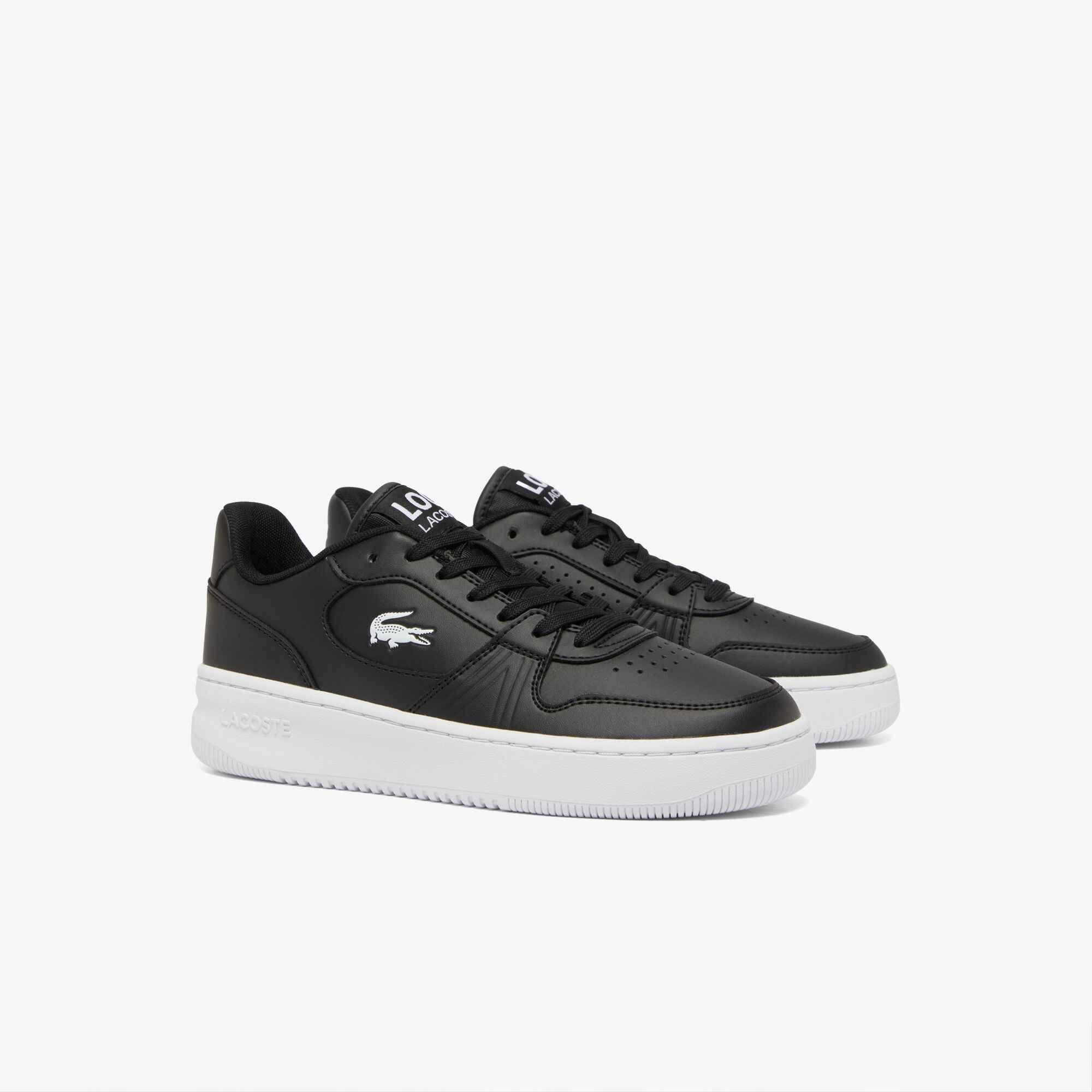 Blk/Wht - Lacoste - T-Clip Set Leather Trainers Juniors - 6