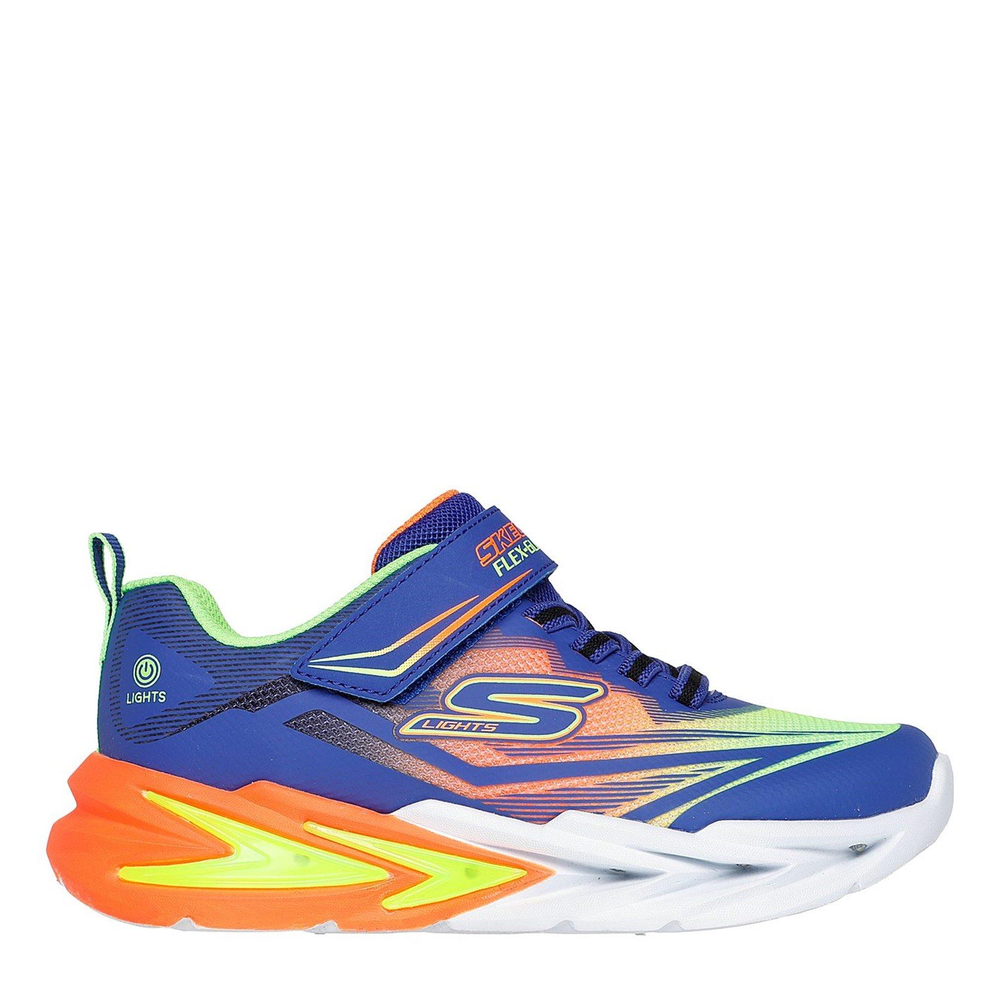 Blauw/Oranje - Skechers - Flex-Glow 4k Runners Boys - 3