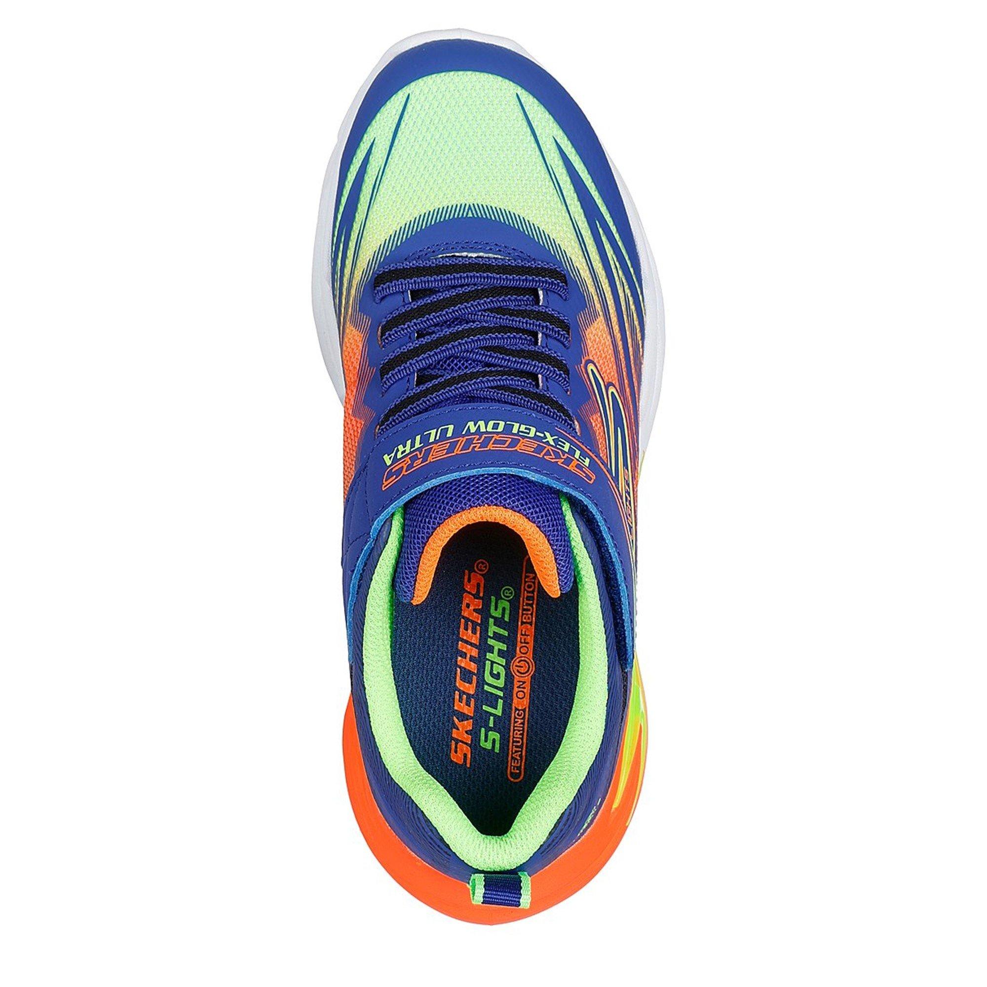 Blauw/Oranje - Skechers - Flex-Glow 4k Runners Boys - 5