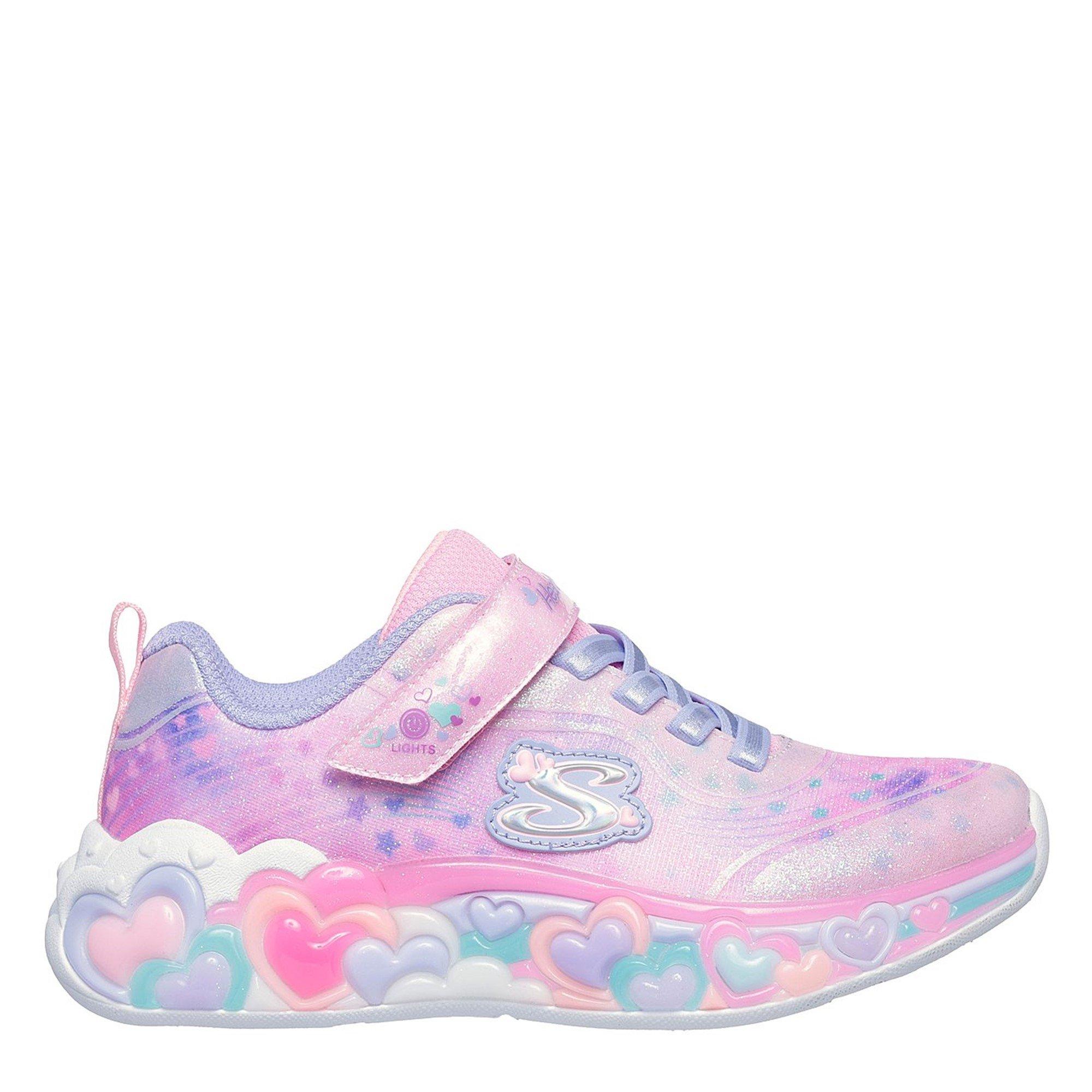 Pink - Skechers - Eternal Heart Lights Light Up Trainers Girls - 3