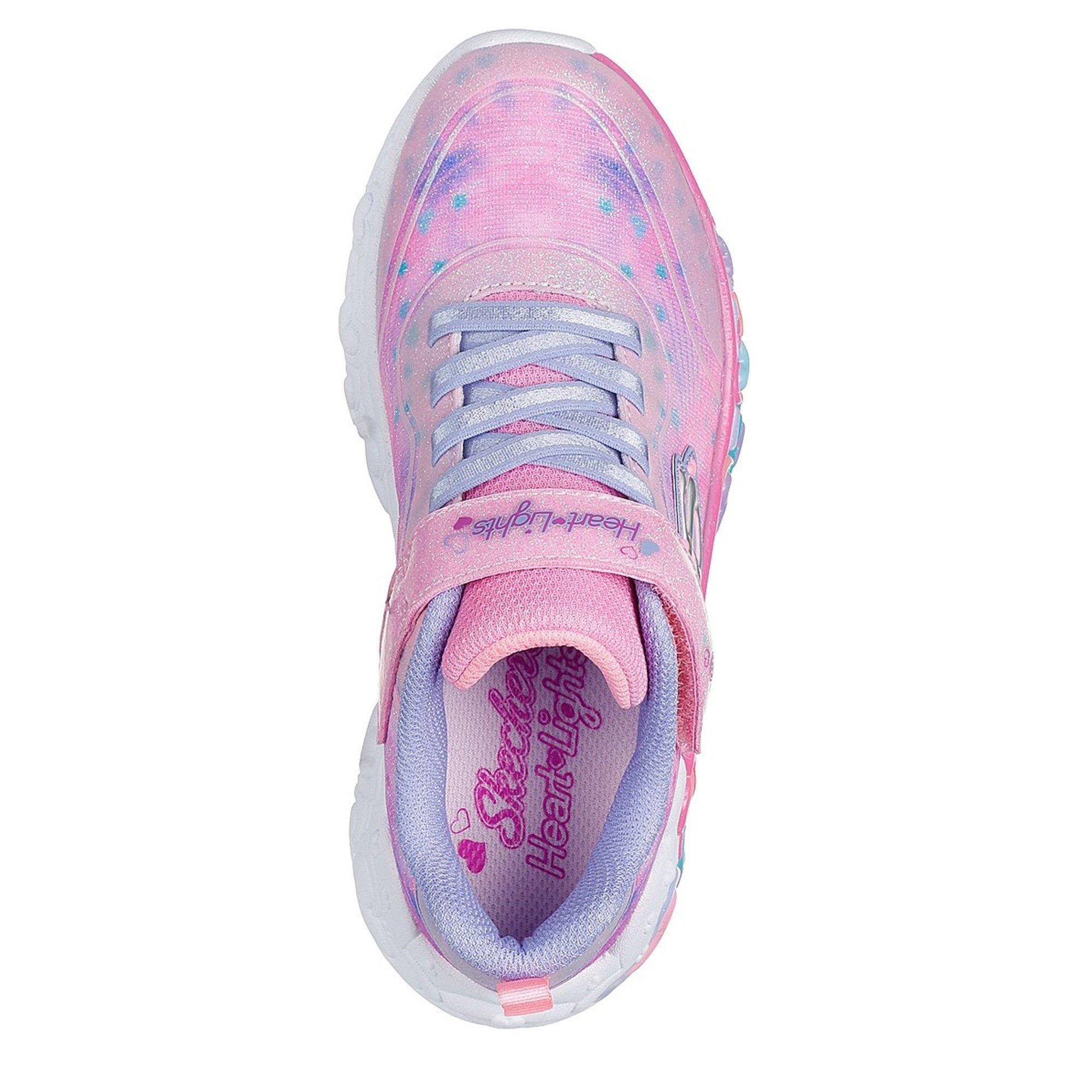 Pink - Skechers - Eternal Heart Lights Light Up Trainers Girls - 5