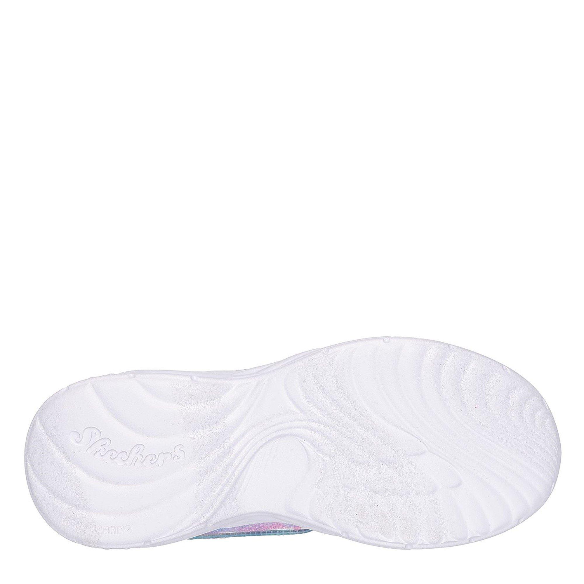 Silver - Skechers - Lighted Upper Butterfly Wings Sneak Light Up Trainers Girls - 4