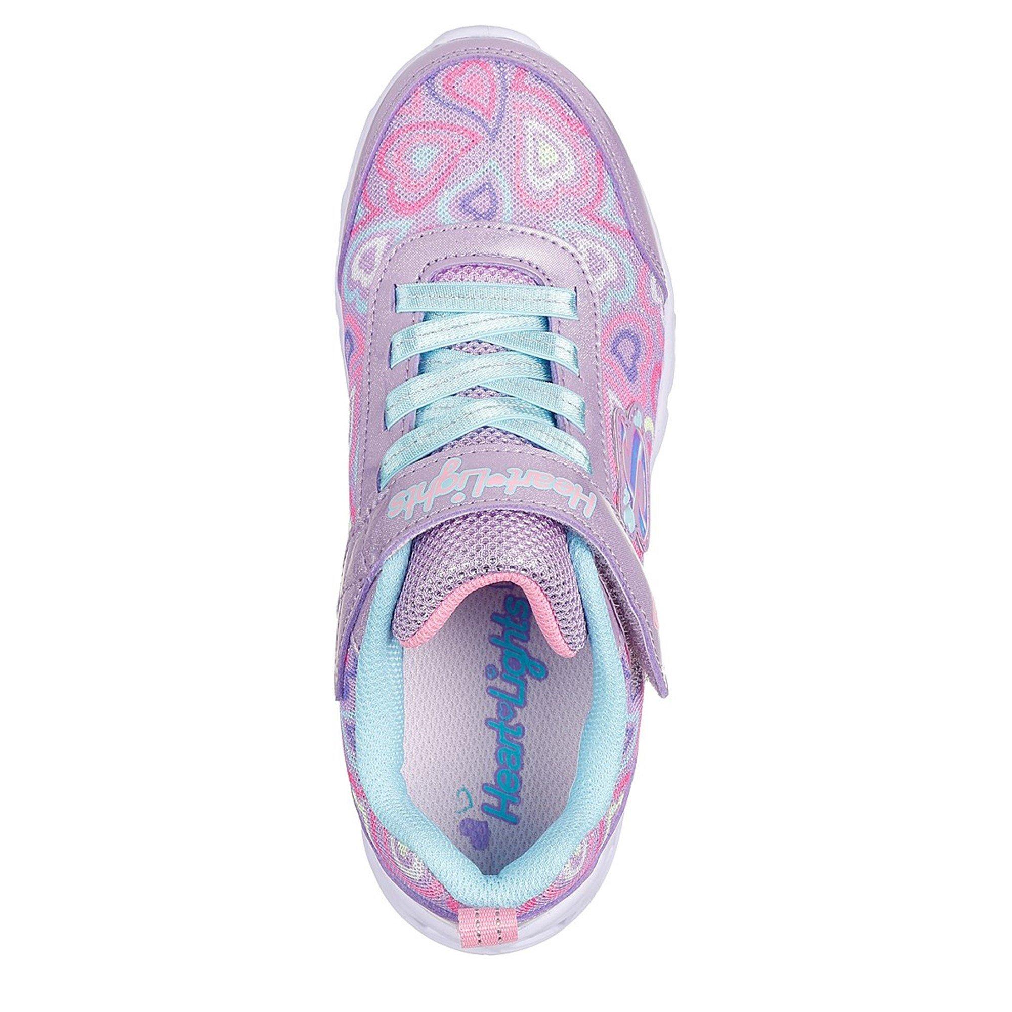 Purple - Skechers - Heart Lights Light Up Trainers Girls - 5