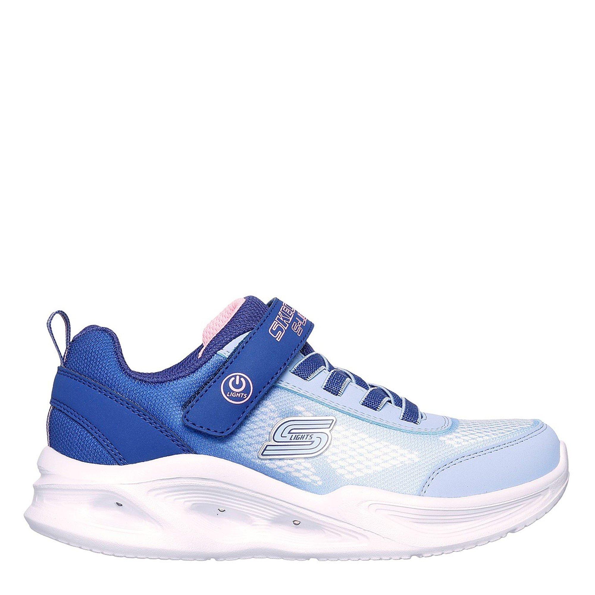 Blu - Skechers - Lighted Gore & Strap Sneaker W Ombr Light Up Trainers Girls - 3