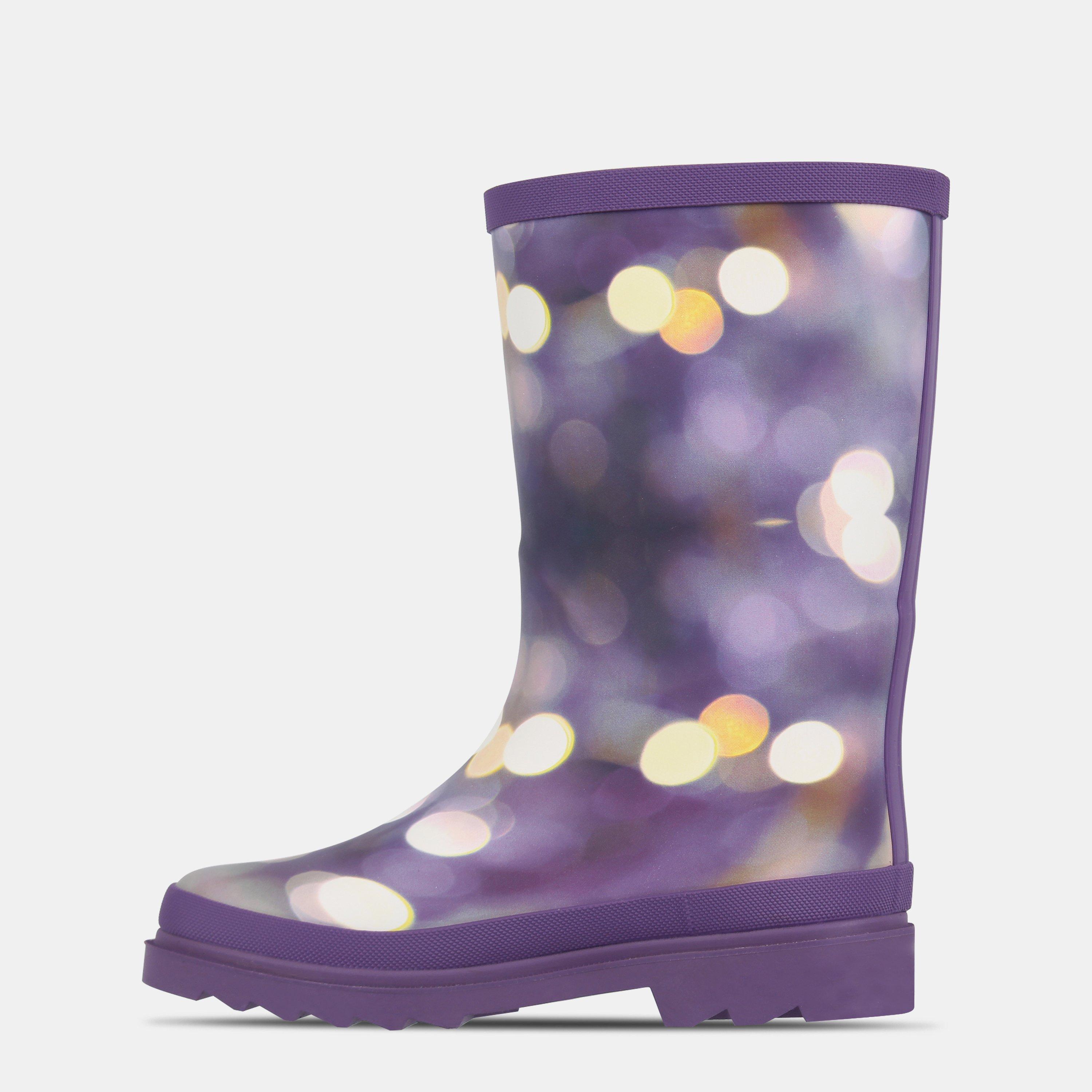 Purple - Gelert - Kids Marble Waterproof Rubber Sole Wellingtons - 2
